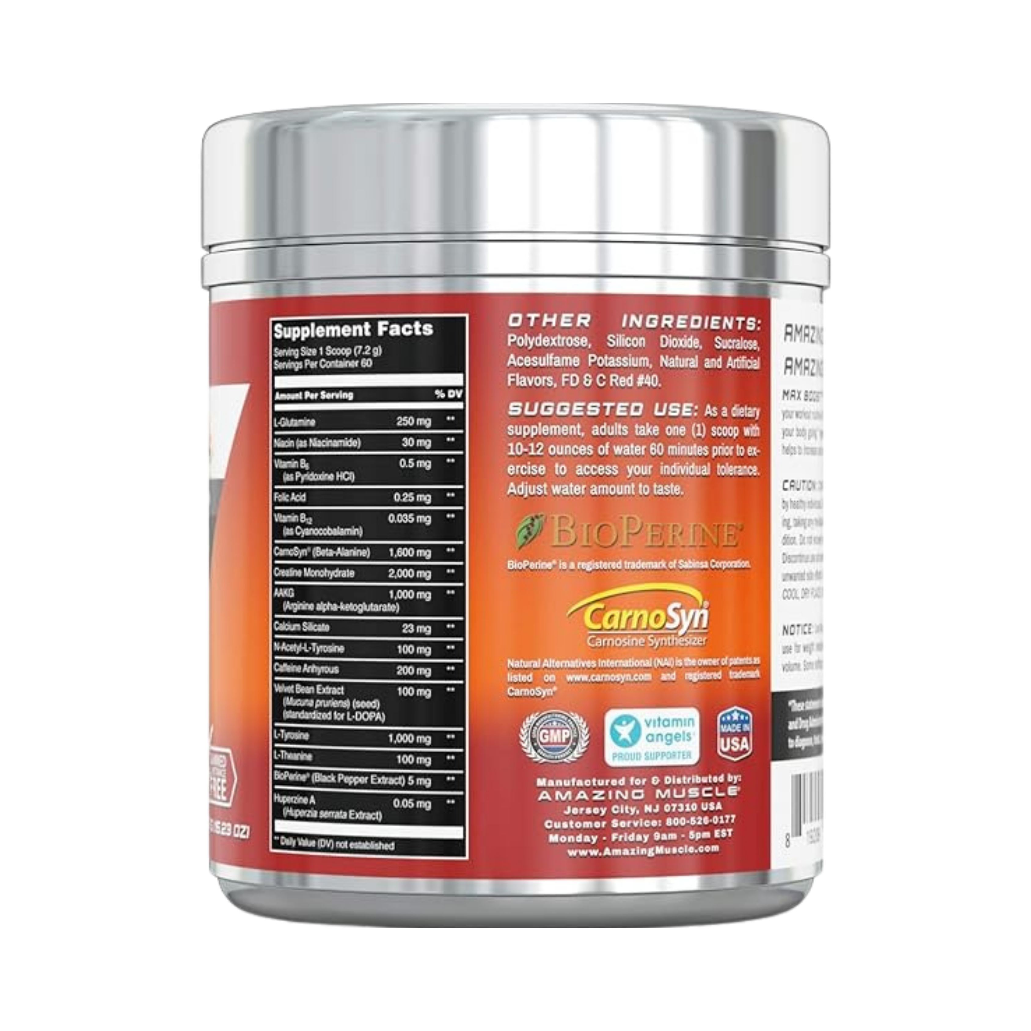 Amazing Muscle, Max Boost Advanced Pre-Workout Formula, Fruit Punch, 60 Servings