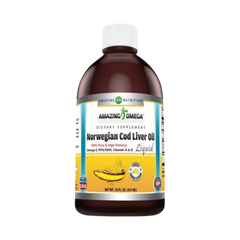 Amazing Omega, Norwegian Cod Liver Oil, Fresh Lemon, 16 Oz