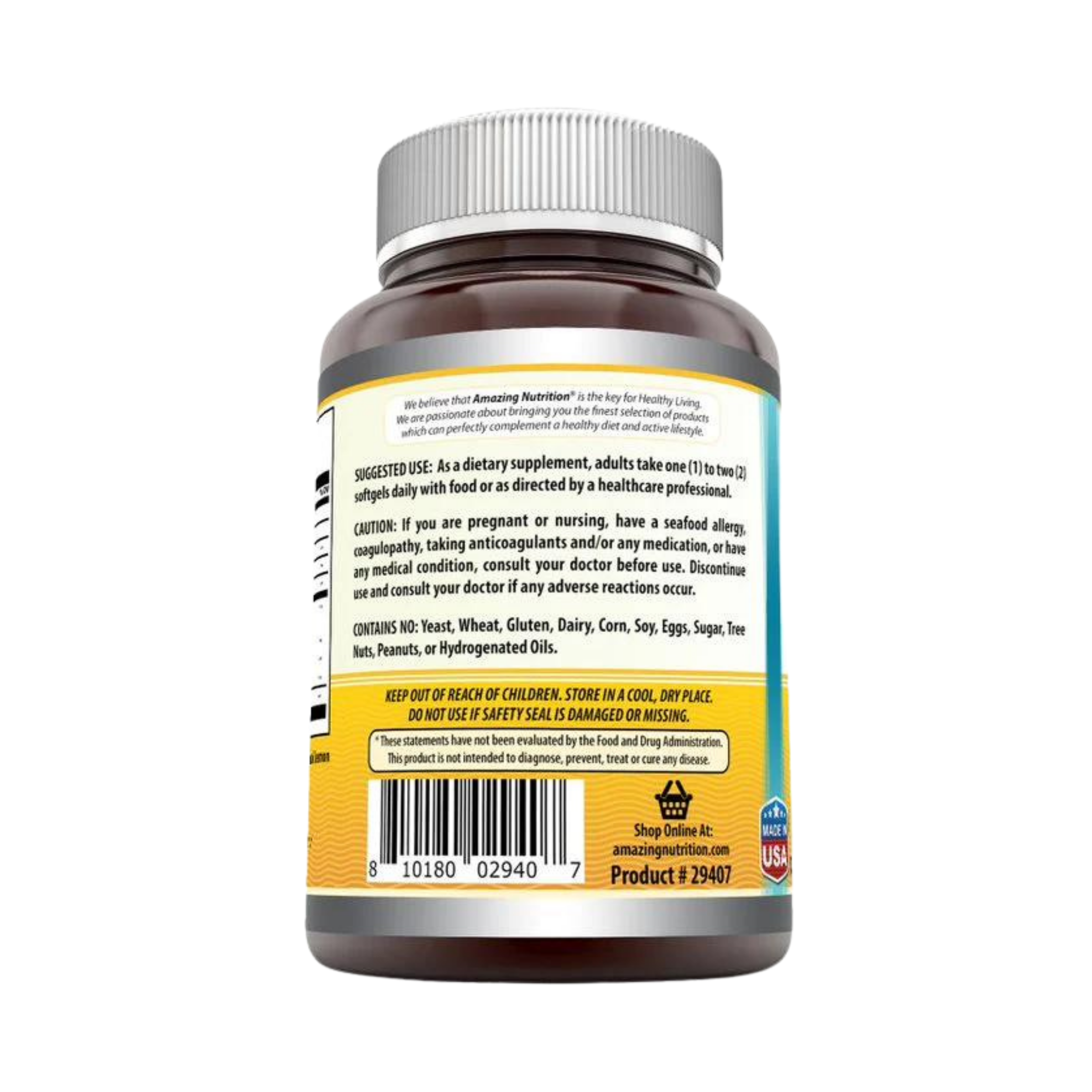 Amazing Omega, Norwegian Fish Oil, Lemon Flavor, 1250mg, 120 Softgels