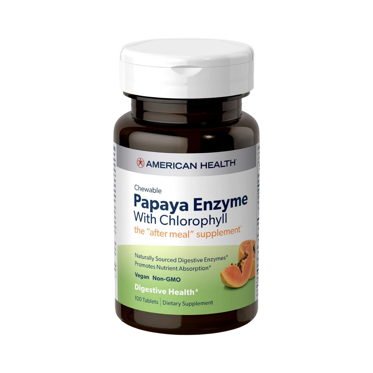 American Health, Papaya Enzyme with Chlorophyll, 100 Tablets