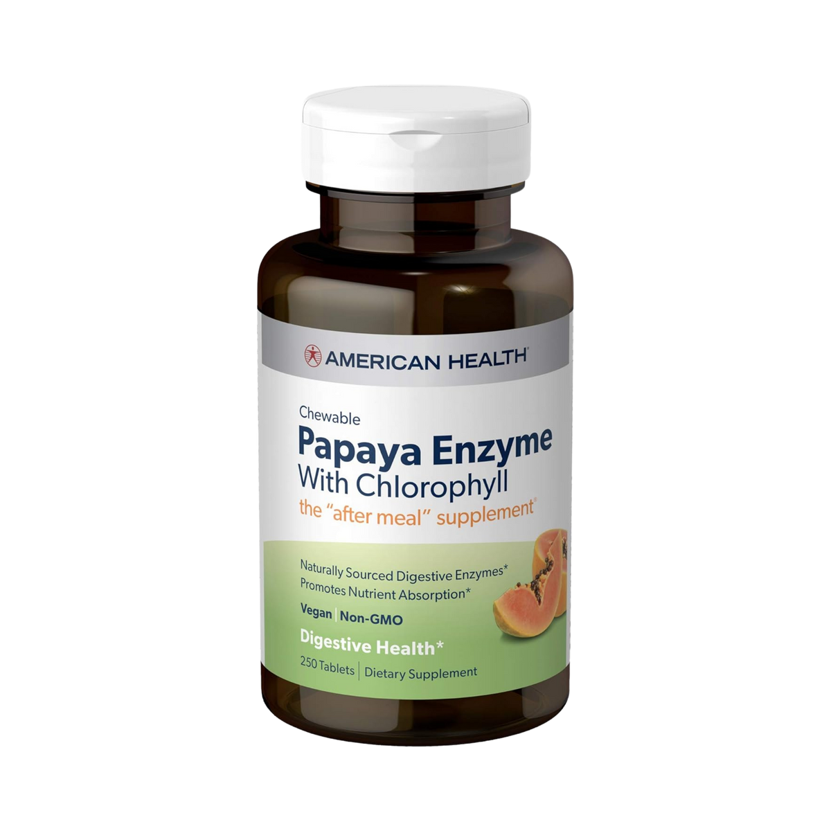 American Health, Papaya Enzyme with Chlorophyll, 250 Tablets