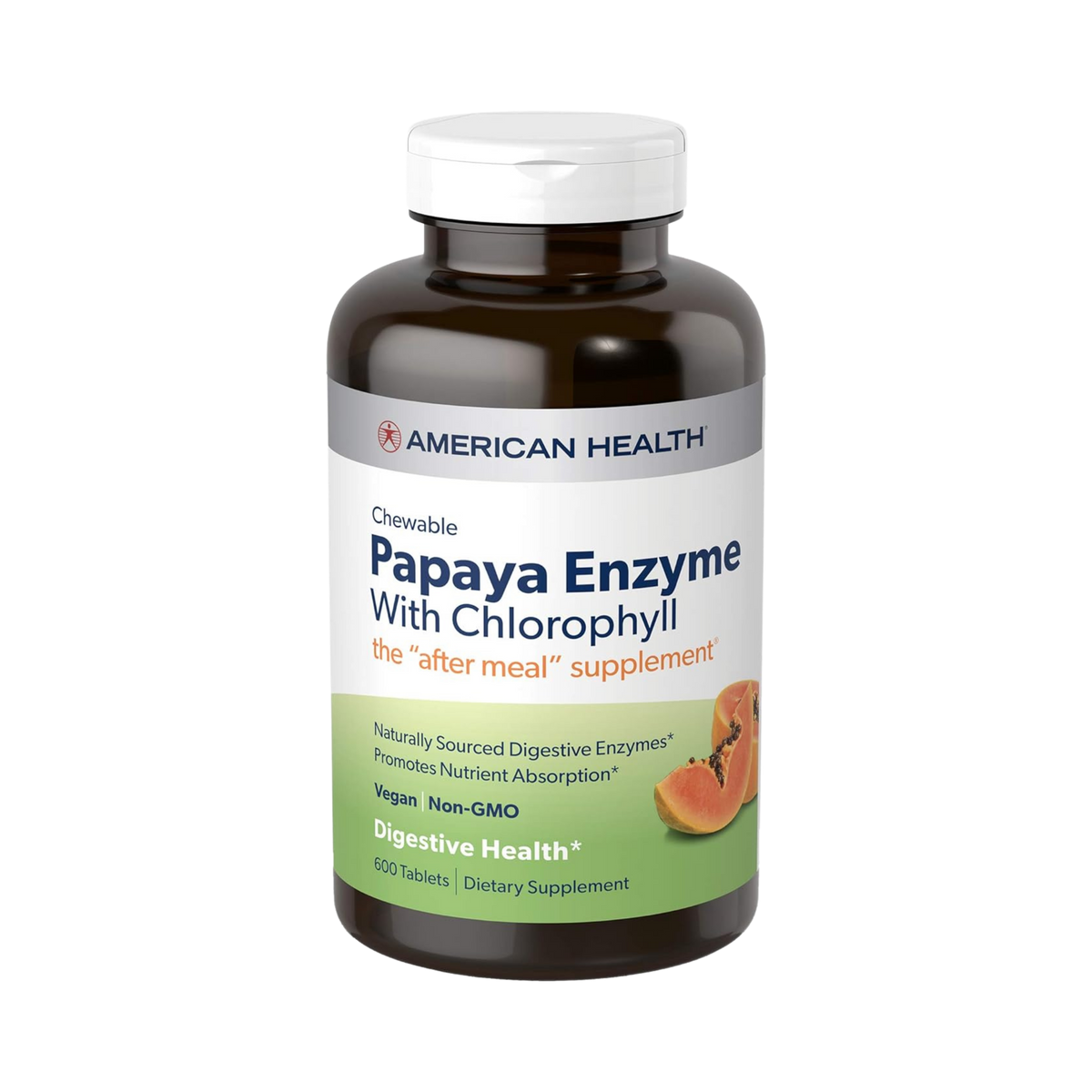 American Health, Papaya Enzyme with Chlorophyll, 600 Tablets