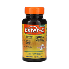 American Health, Ester-C® 500 mg with Citrus Bioflavonoids, 60 Vegetarian Capsules