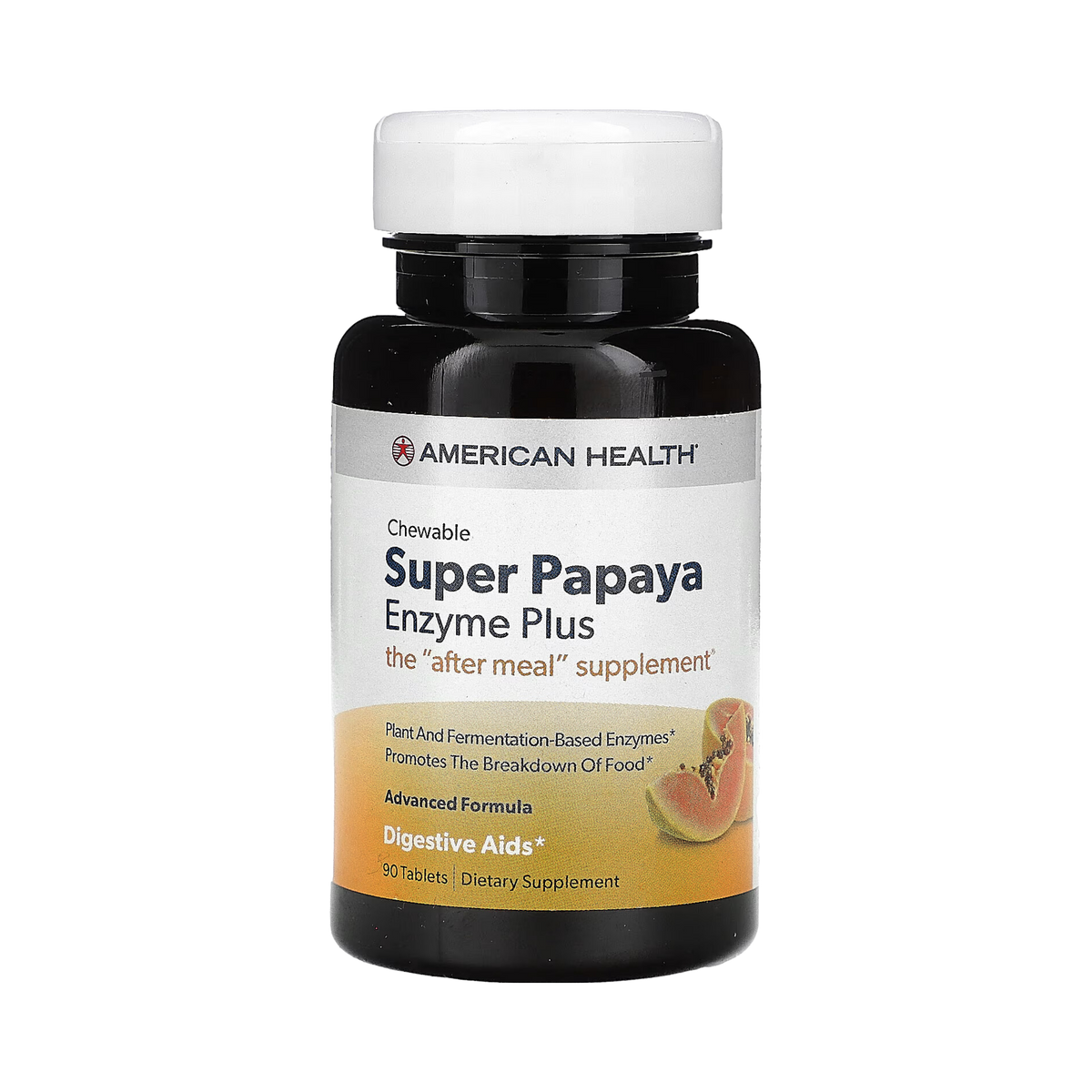 American Health, Super Papaya Enzyme Plus, 90 Tablets