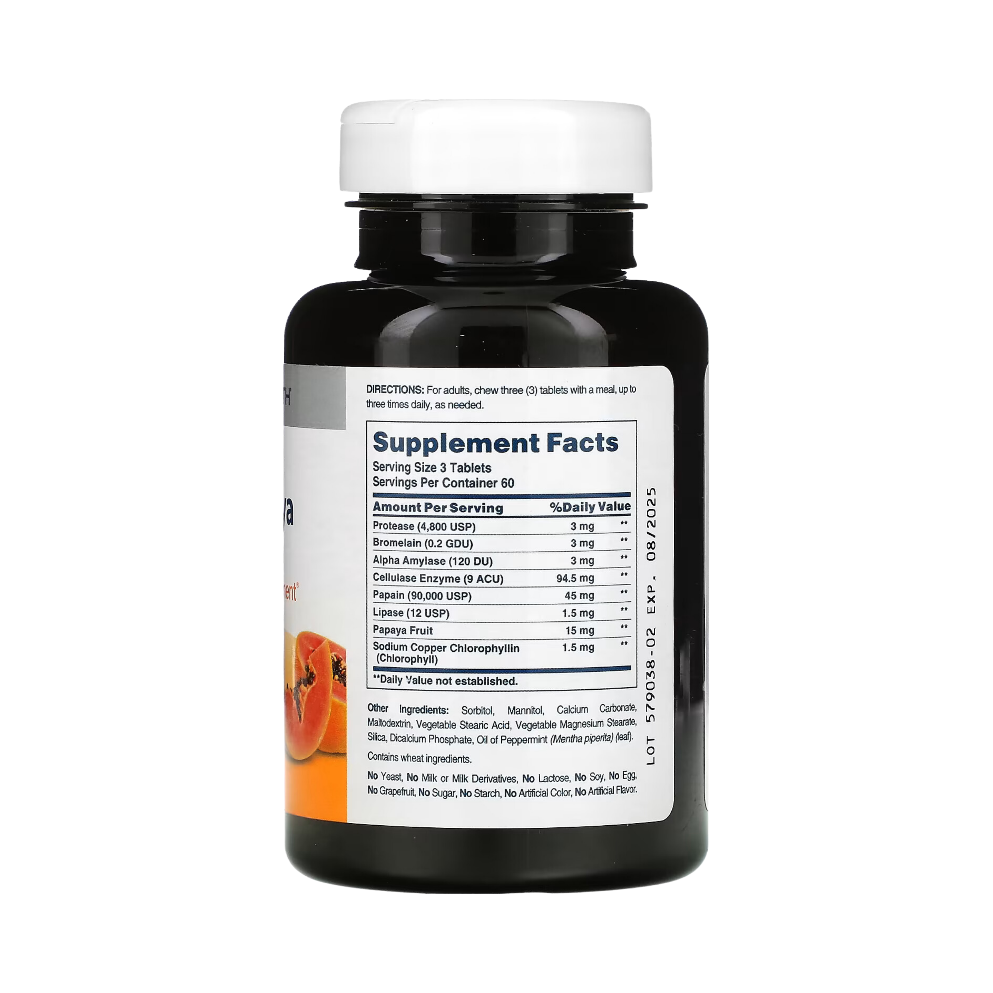 American Health, Super Papaya Enzyme Plus, 180 Tablets