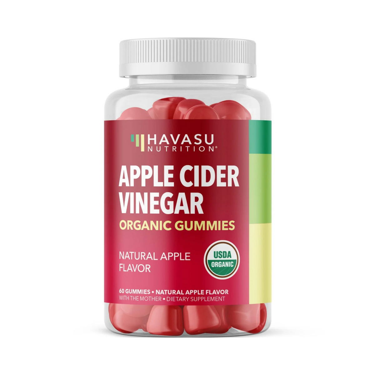 Havasu Nutrition, Apple Cider Vinegar Gummies, Natural Apple, 60 Gummies