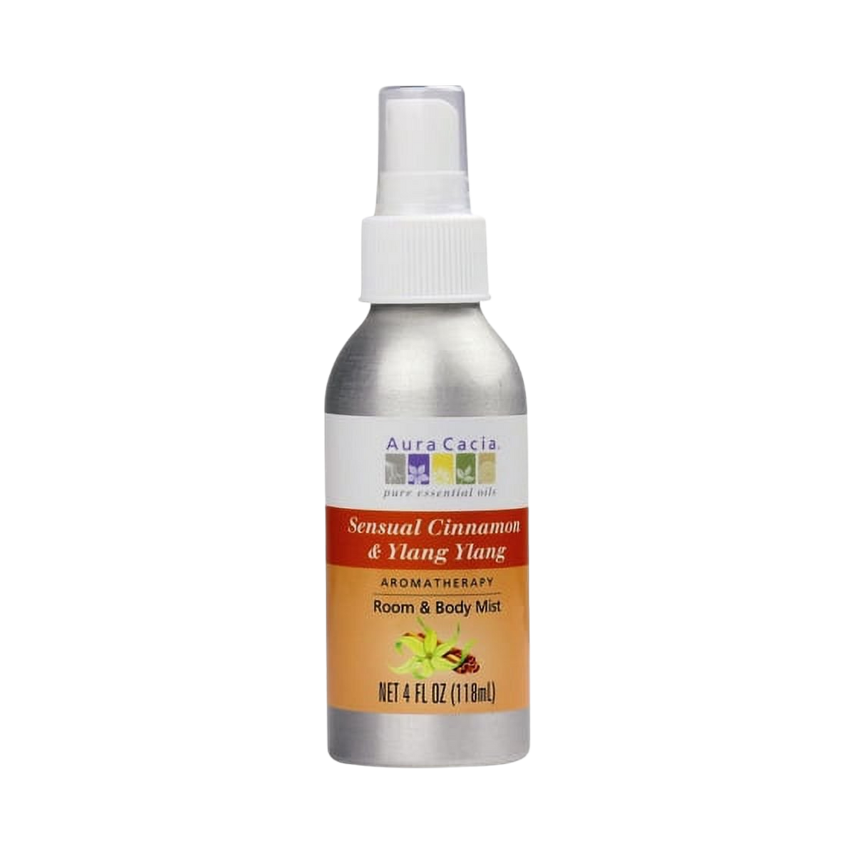 Aura Cacia, Aromatherapy Mist, Cinnamon & Ylang Ylang, 4 Oz