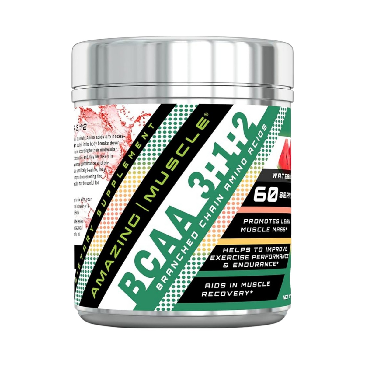 Amazing Muscle, BCAA 3:1:2 Branched Chain Amino Acid, Watermelon, 60 servings