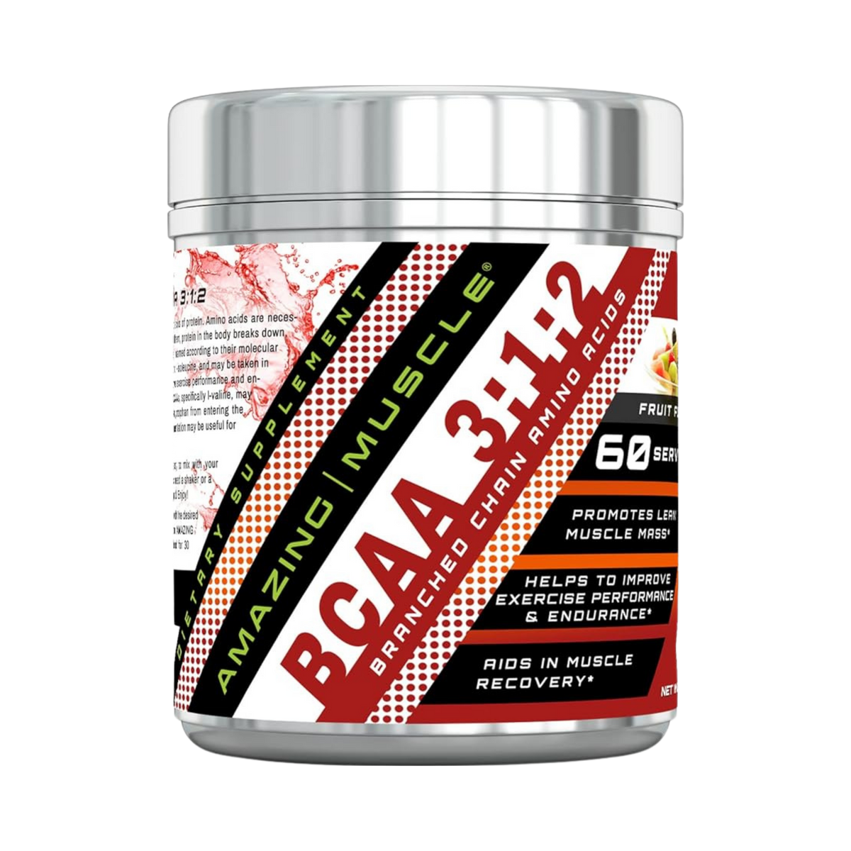 Amazing Muscle, BCAA 3:1:2 Branched Chain Amino Acid, Fruit Punch, 60 servings