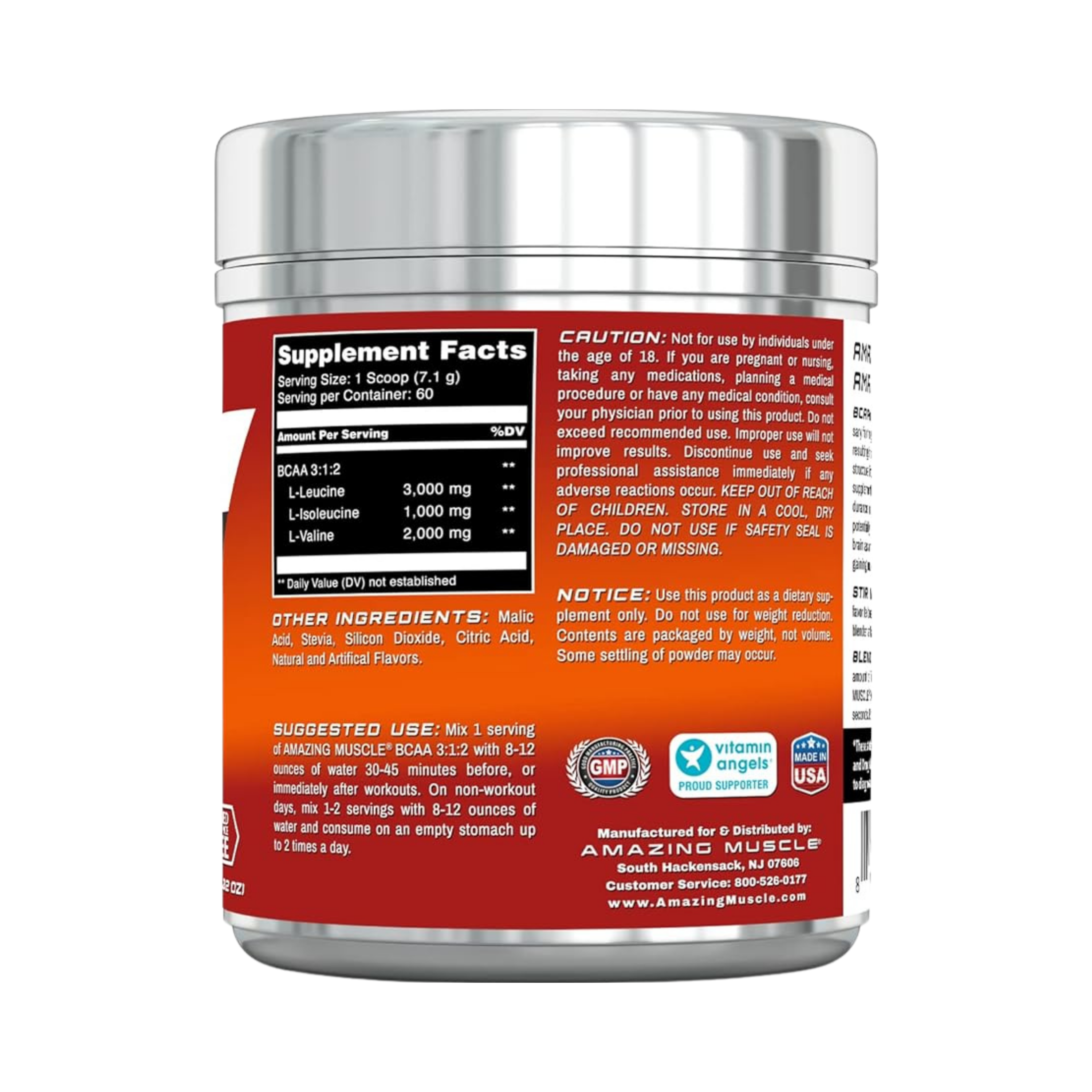 Amazing Muscle, BCAA 3:1:2 Branched Chain Amino Acid, Fruit Punch, 60 servings