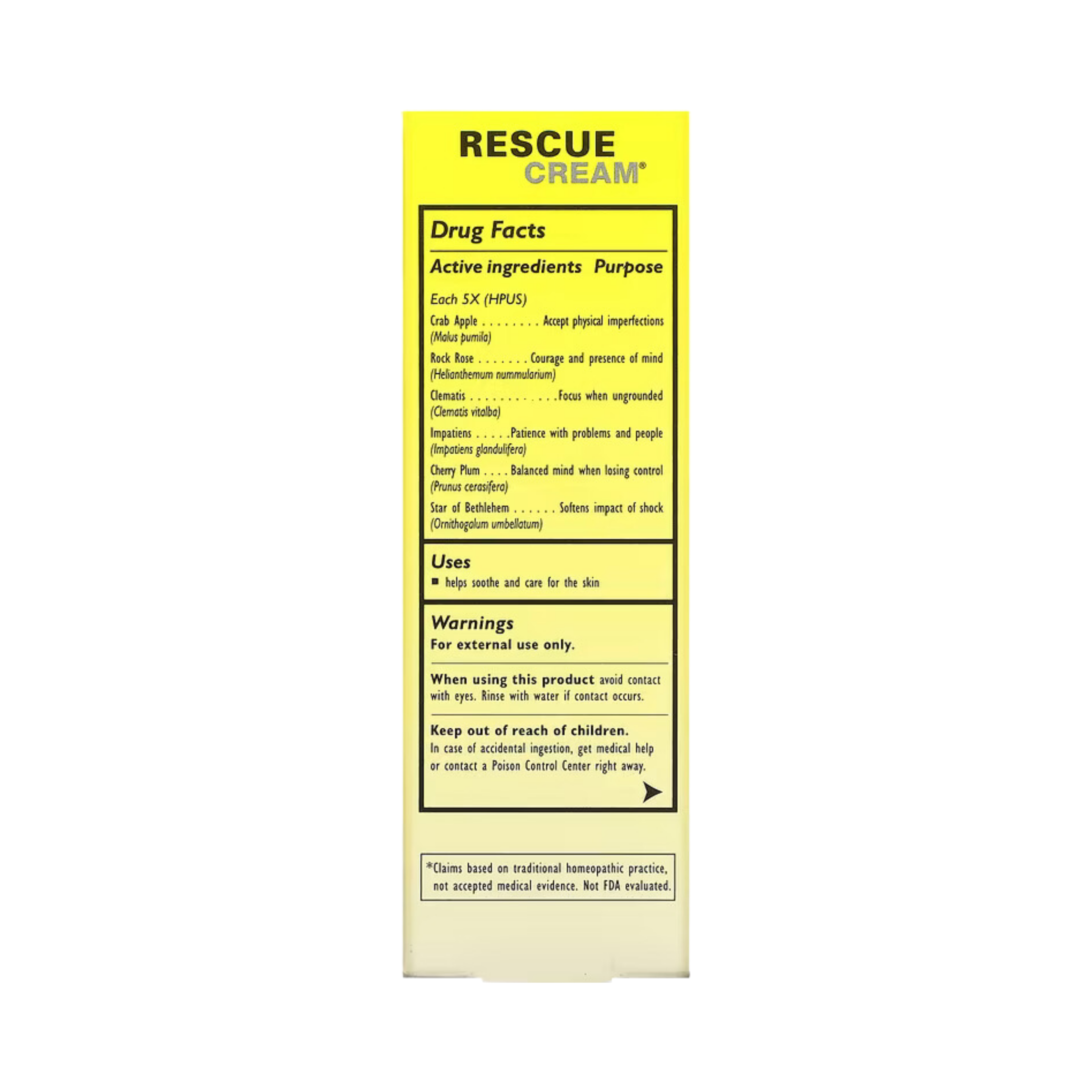 Bach, Original Flower Remedies, Rescue Cream, 30 g