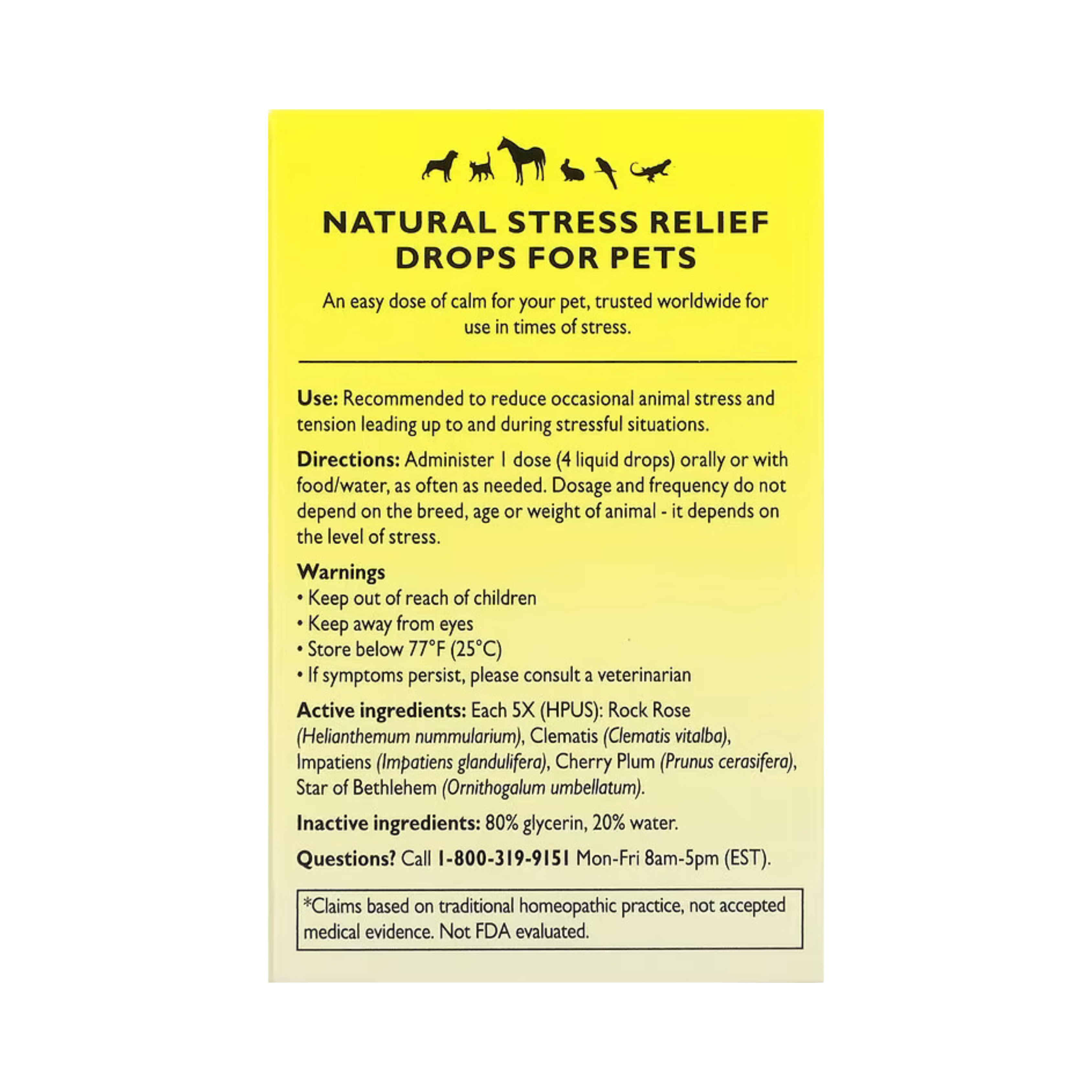 Bach, Original Flower Remedies, Rescue Remedy Pet, Natural Stress Relief, Dropper, 10 ml