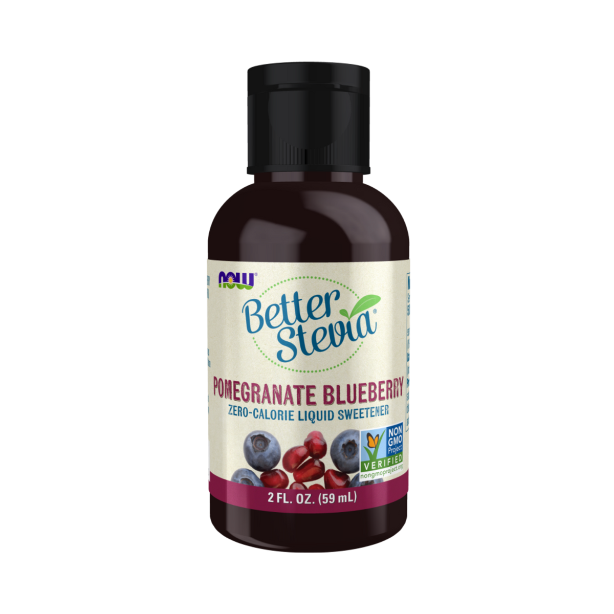 NOW Foods, BetterStevia Liquid, Pomegranate Blueberry, 2 Fl Oz