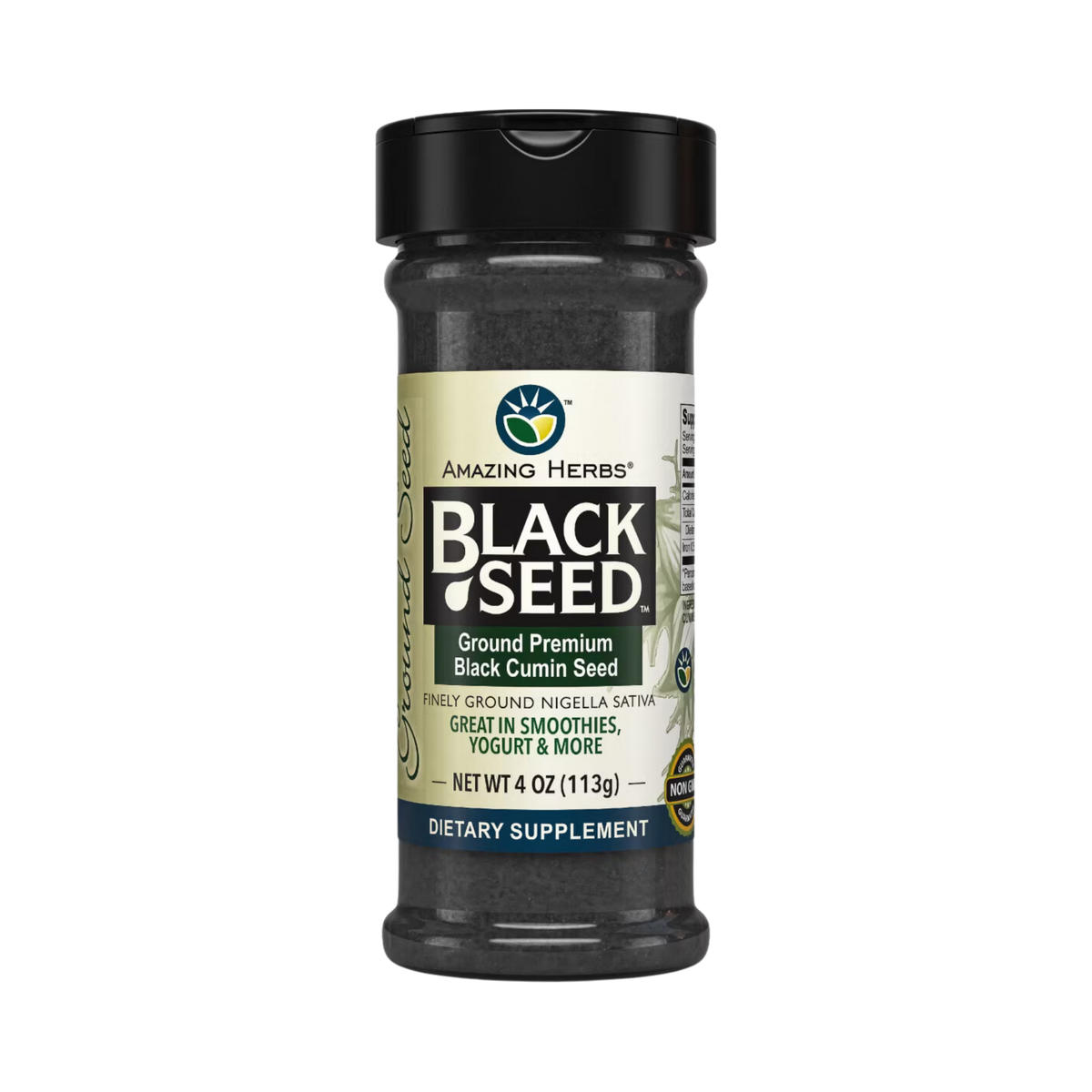 Amazing Herbs, Black Seed, Ground Premium Black Cumin Seed, 4 Oz