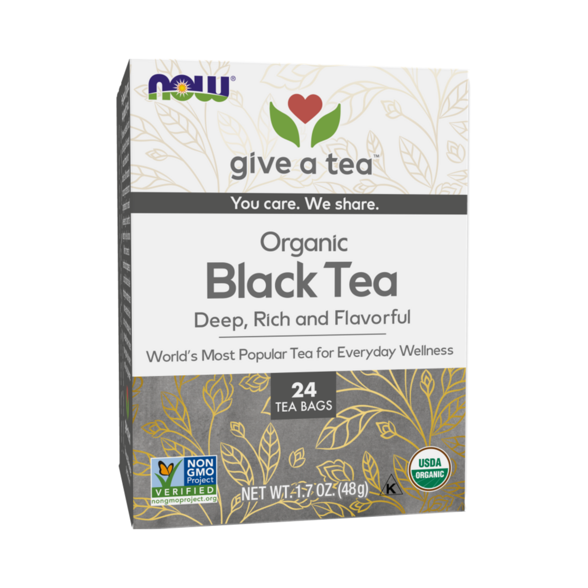 NOW Foods, Organic Black Tea, 24 Tea Bags, 1.7 Oz