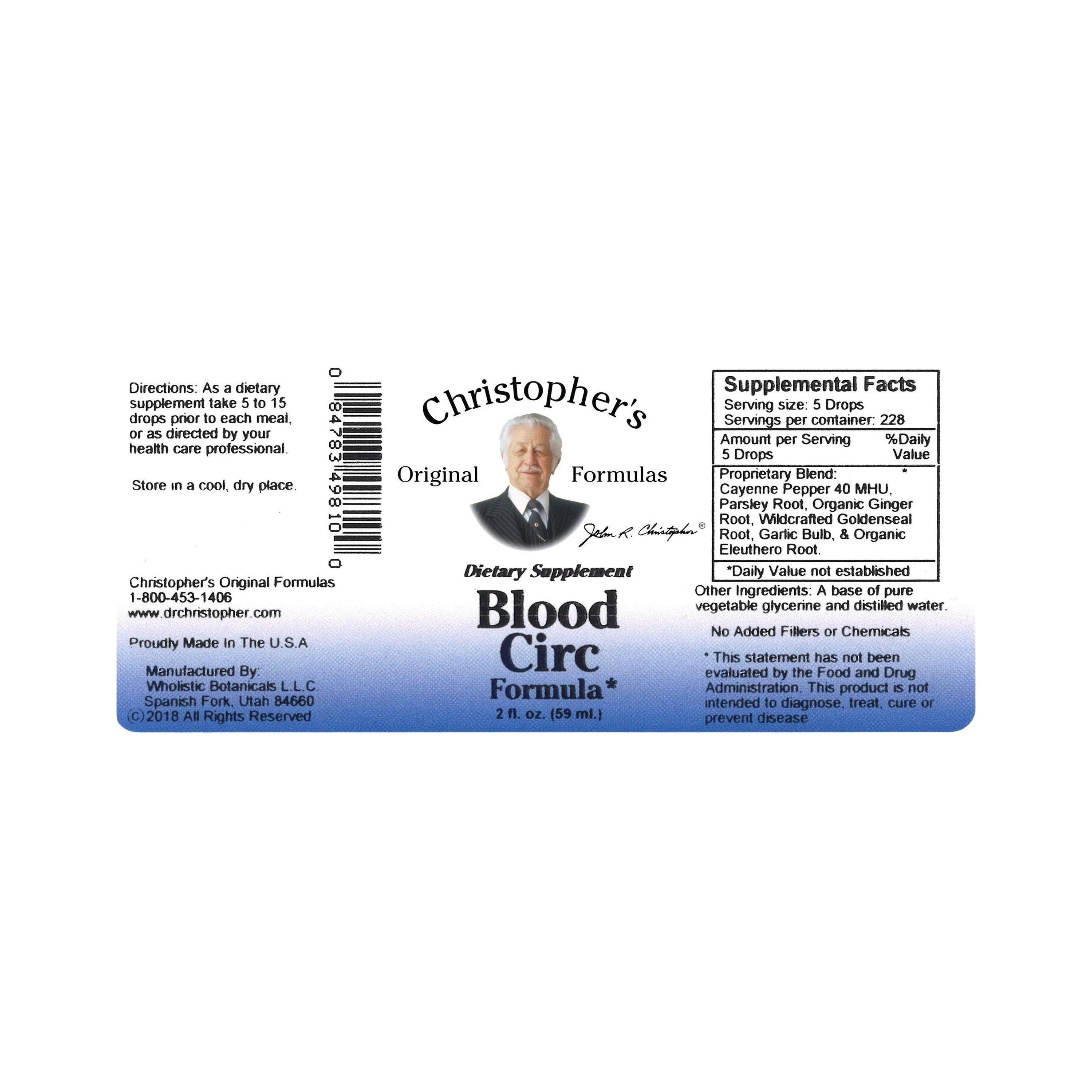 Christopher's Original Formulas, Blood Circ Formula, Glycerine Extract, 2 Oz