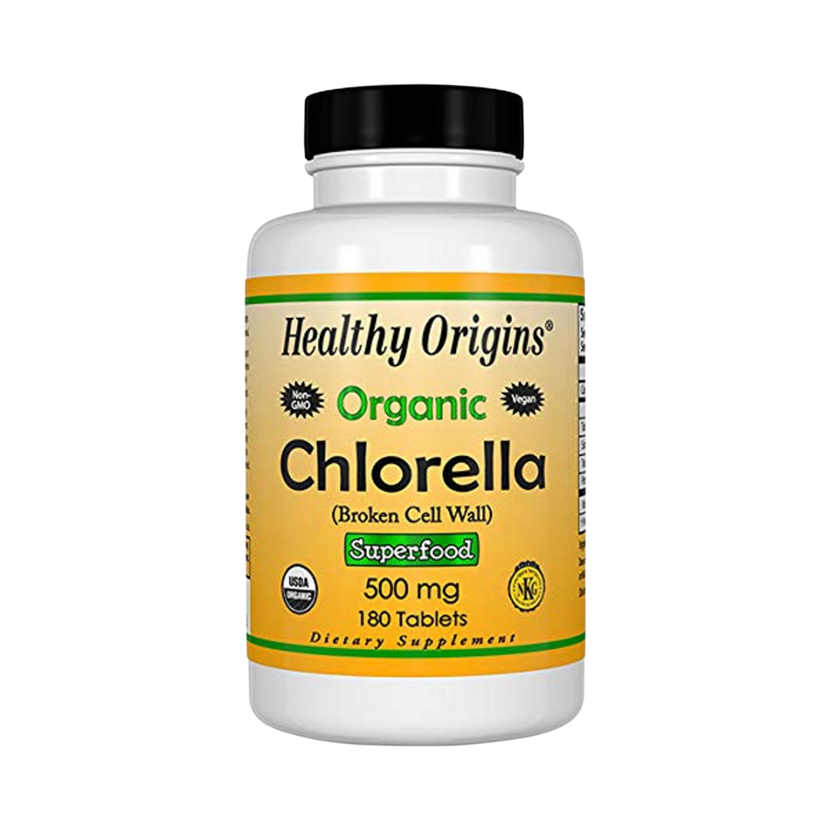 Healthy Origins, Chlorella Organic, 500 Mg, 180 Tablets