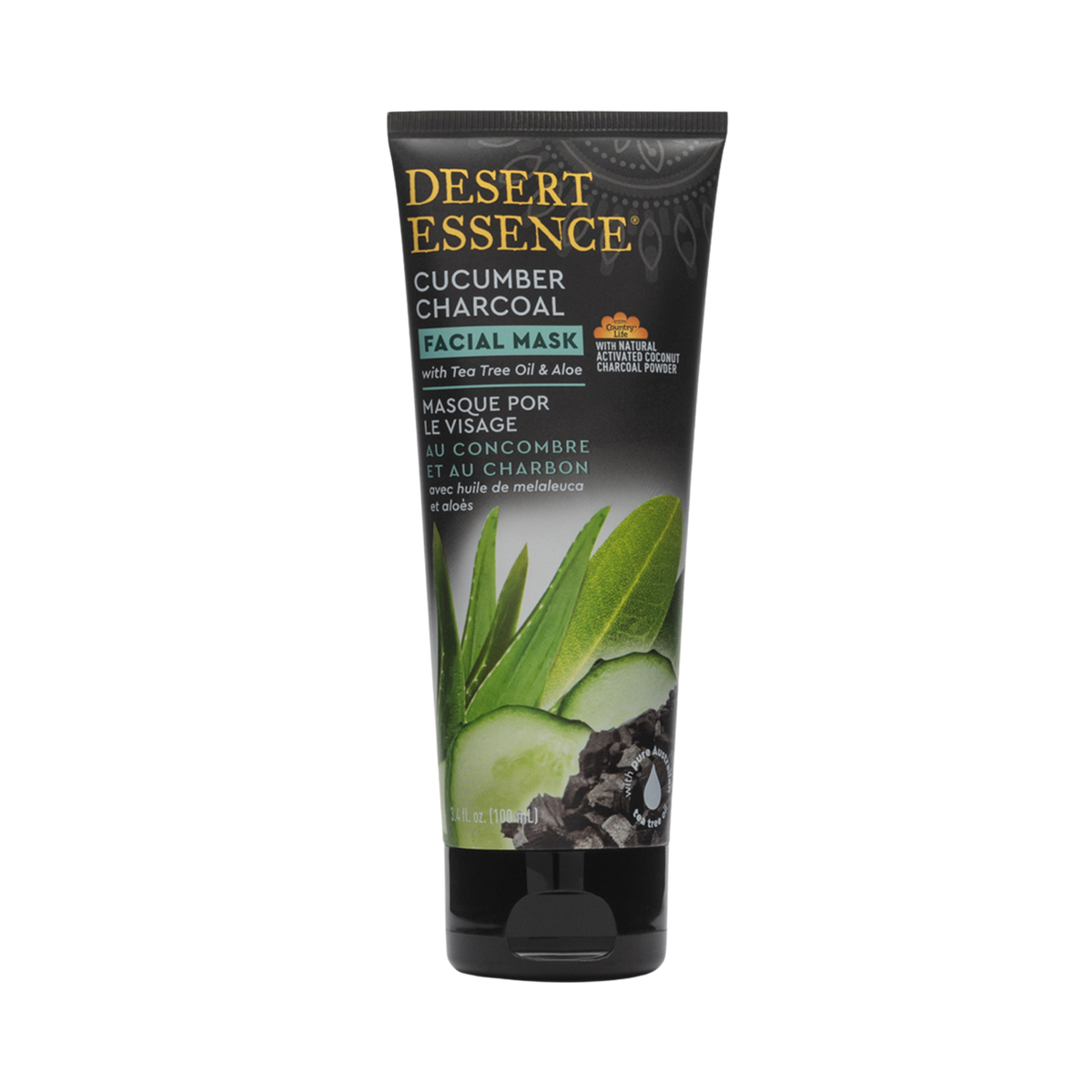 Desert Essence, Cucumber Charcoal Face Mask, 3.4 Fl Oz