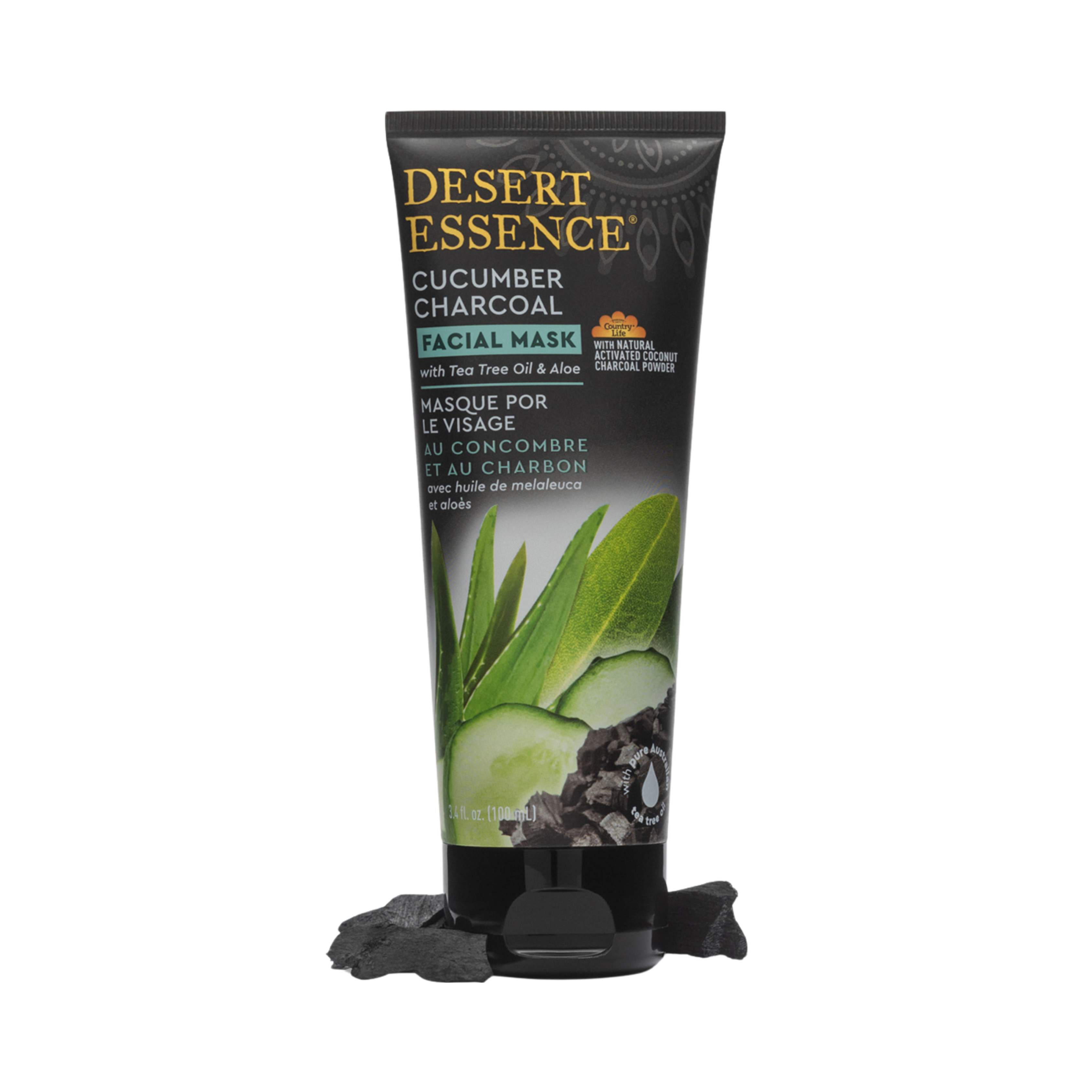 Desert Essence, Cucumber Charcoal Face Mask, 3.4 Fl Oz