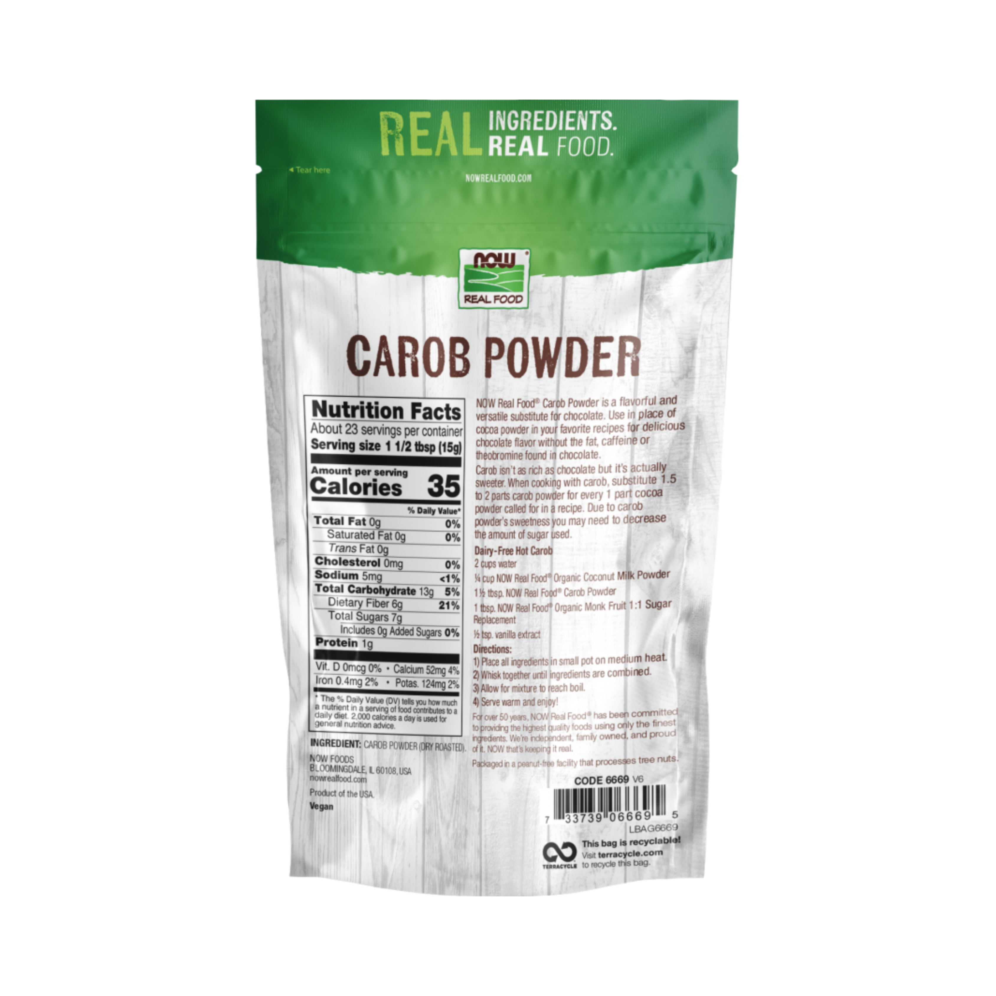 NOW Foods, Real Food, Carob Powder, 12 Oz