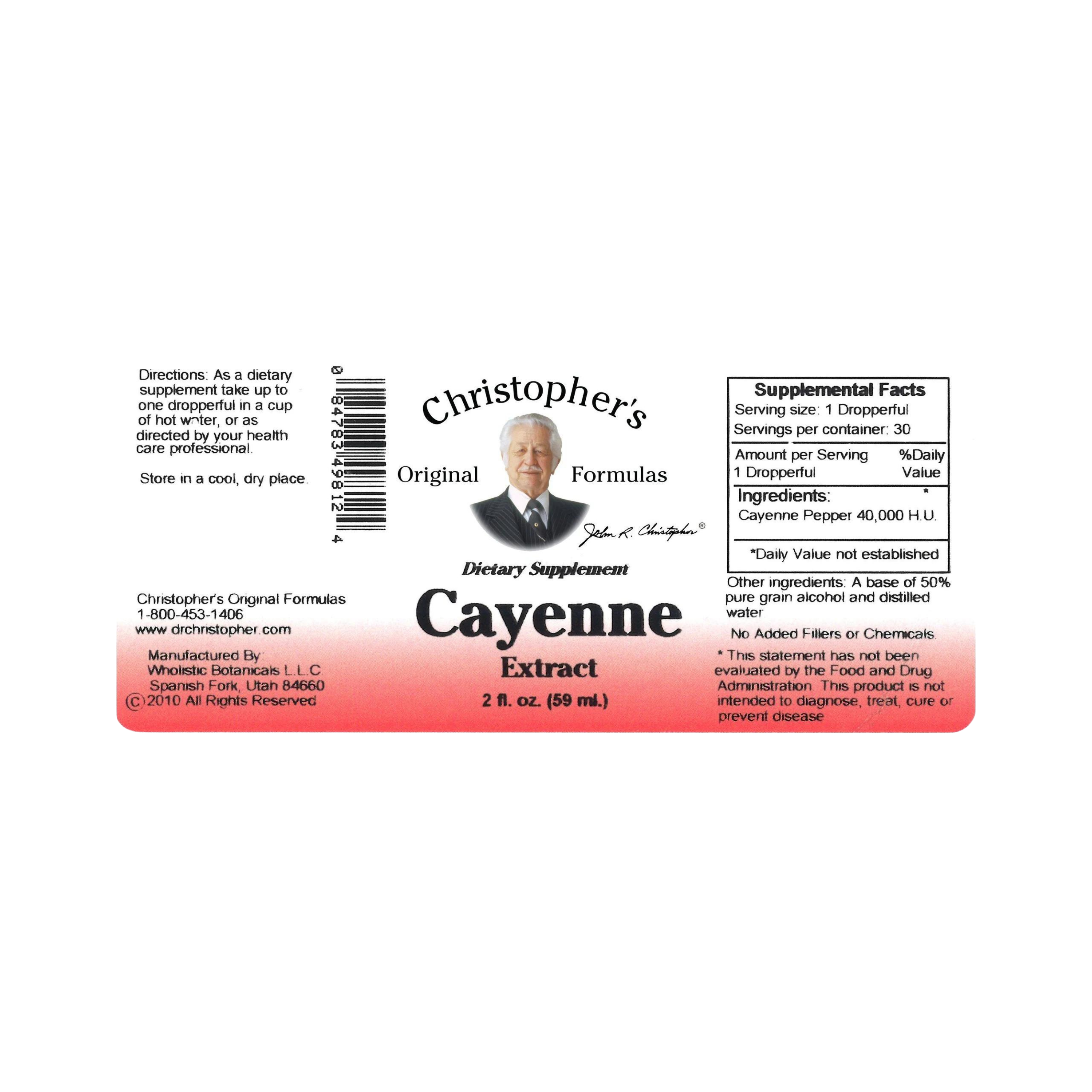 Christopher's Original Formulas, Cayenne Pepper 40,000 H.U, 2 Oz