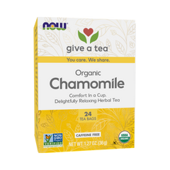 NOW Foods, Organic Chamomile, Caffeine Free, 24 Tea Bags, 1.27 Oz