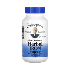 Christopher's Original Formulas, Herbal Iron Formula, 100 Capsules