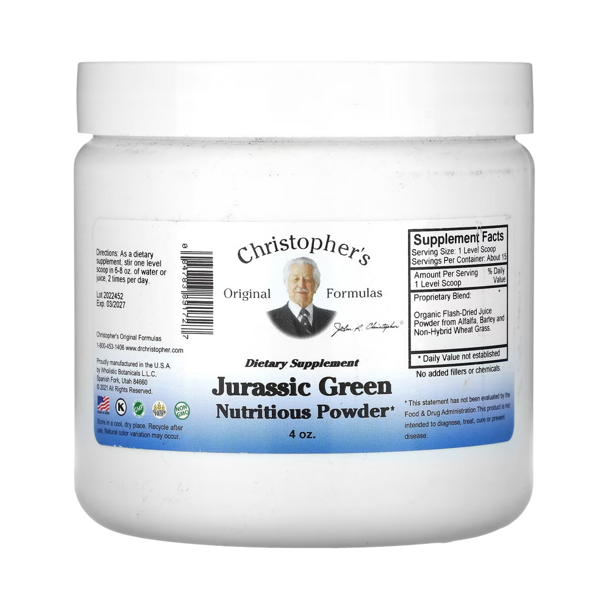 Christopher's Original Formulas, Jurassic Green, 4 Oz Powder