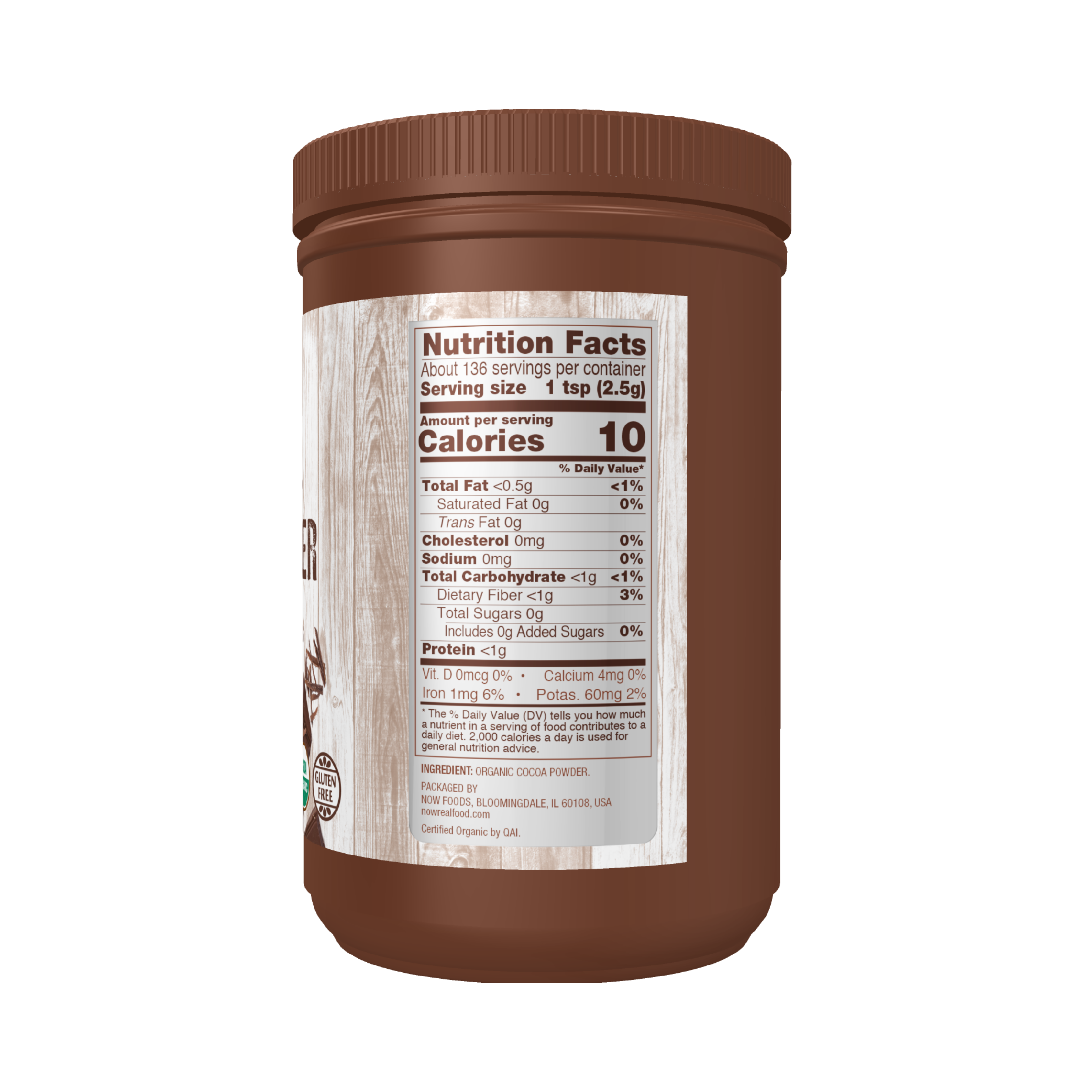 NOW Foods, Real Food, Organic Cocoa Powder, 12 Oz