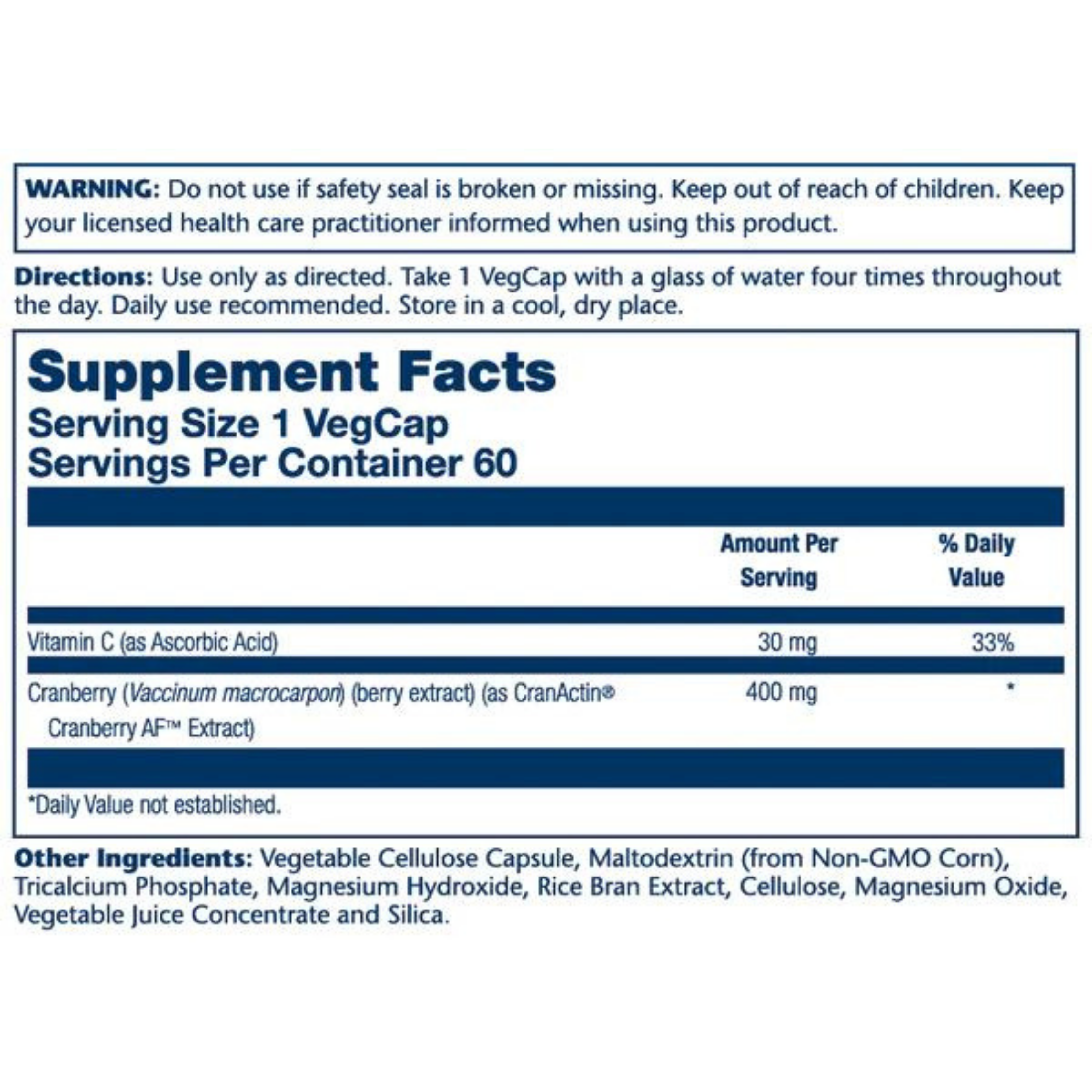 Solaray, CranActin, Cranberry Extract, 400 Mg, 60 Capsules