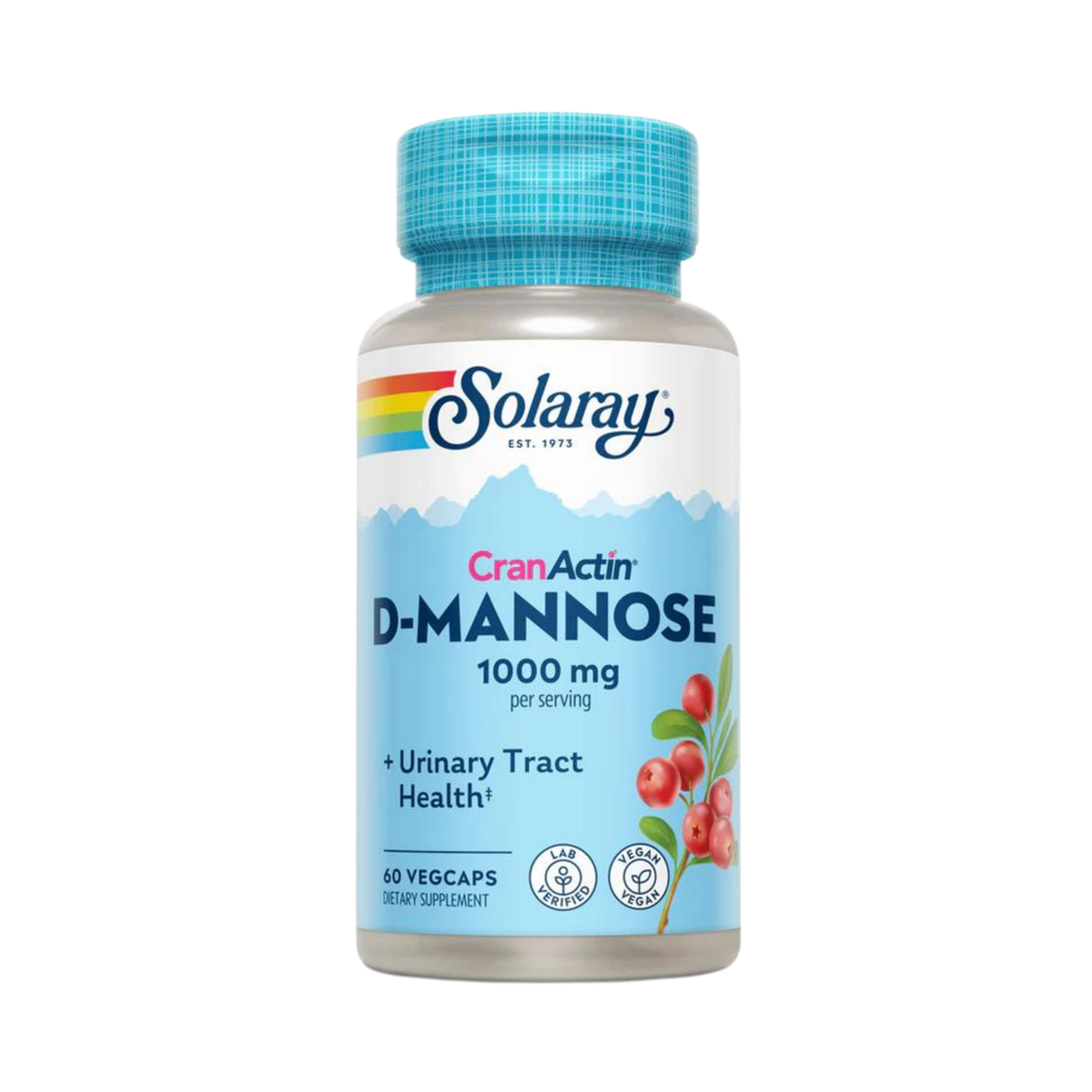 Solaray, D-Mannose With CranActin, 1000 Mg, 60 Capsules