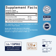 SMNutrition, DIM 200mg with BioPerine, 120 Capsules