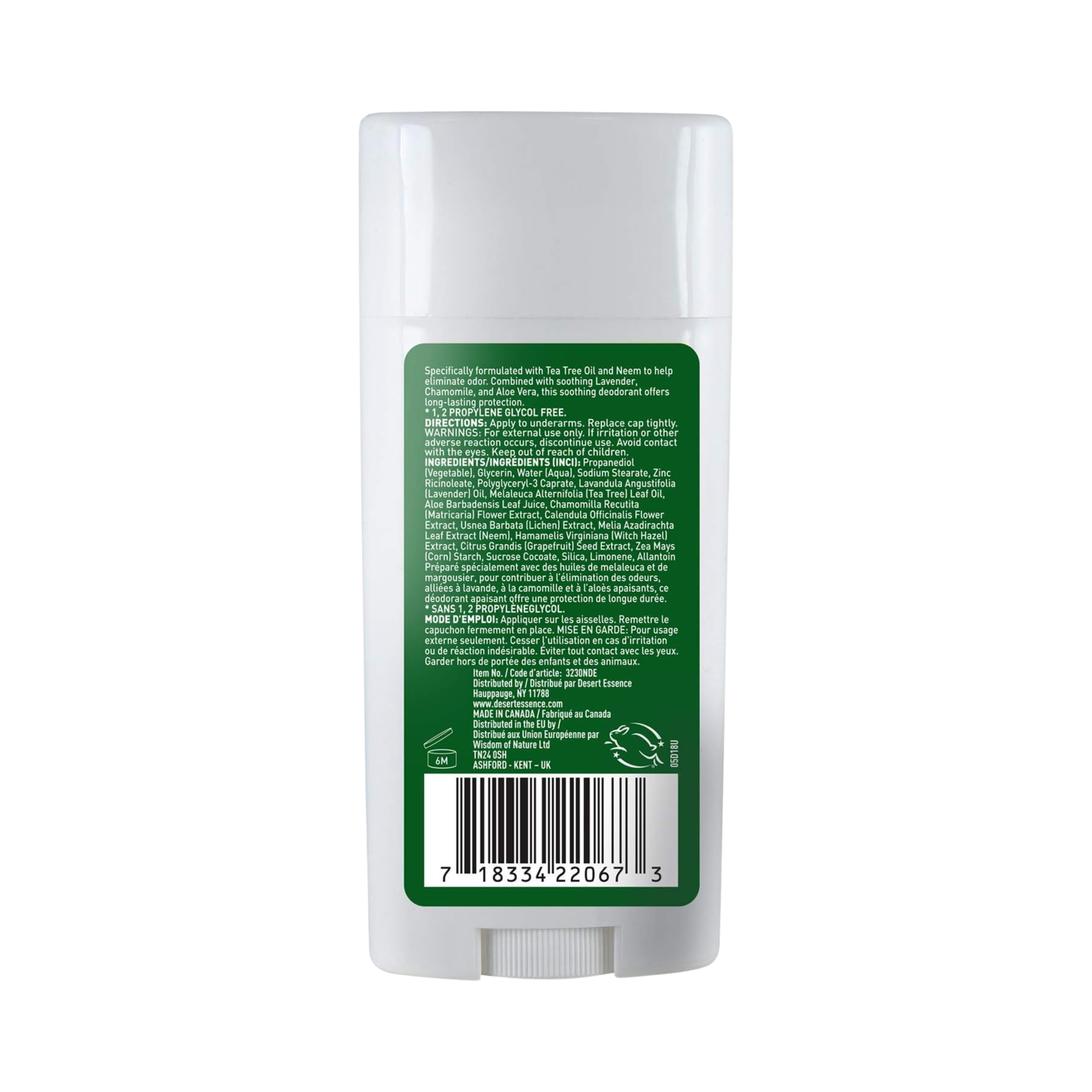 Desert Essence, Tea Tree Oil Lavender Deodorant, 2.5 Oz