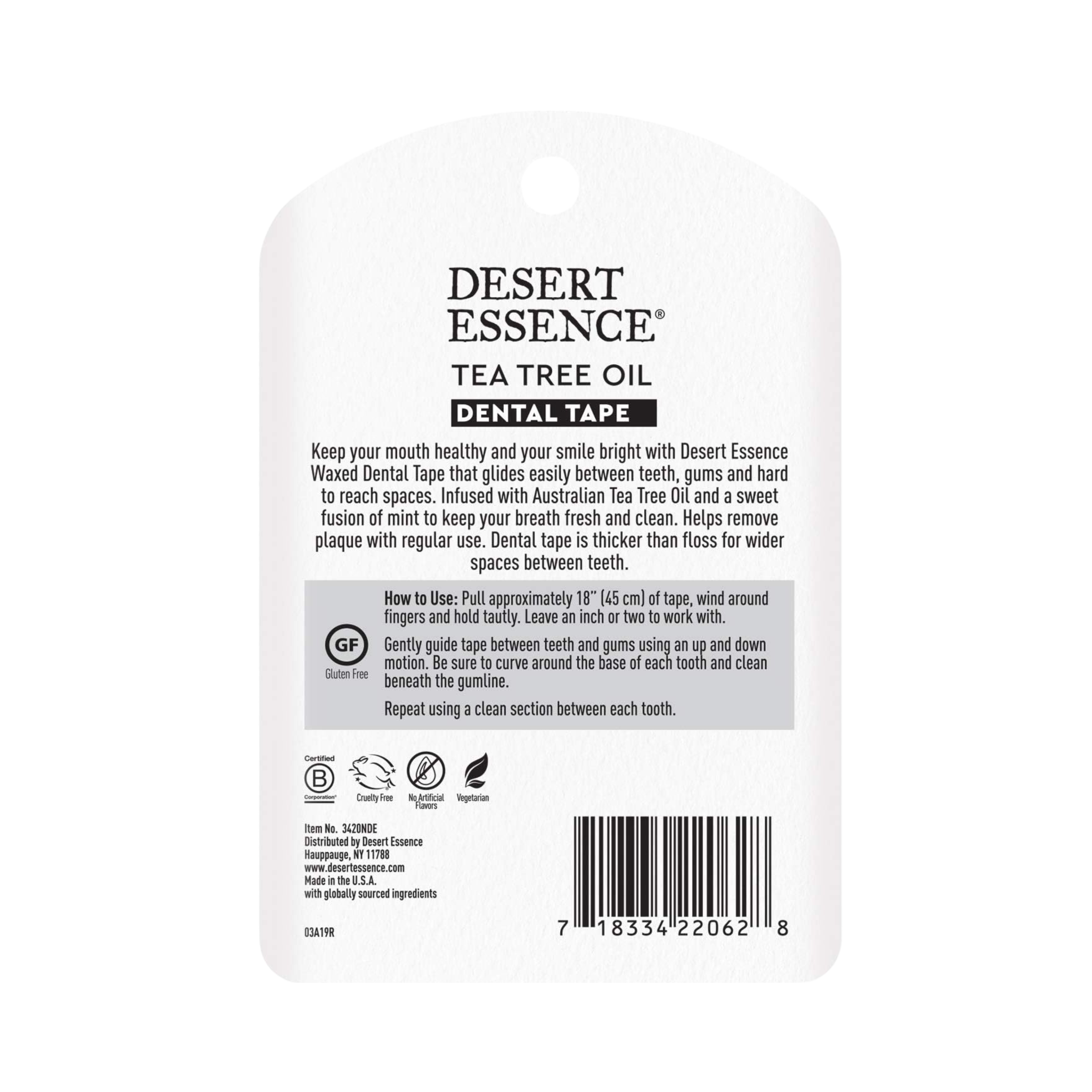 Desert Essence, Tea Tee Oil Dental Tape, 6 Pc