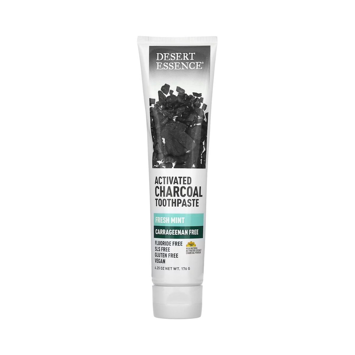 Desert Essence, Activated Charcoal Carrageenan Free Toothpaste, 6.25 Oz