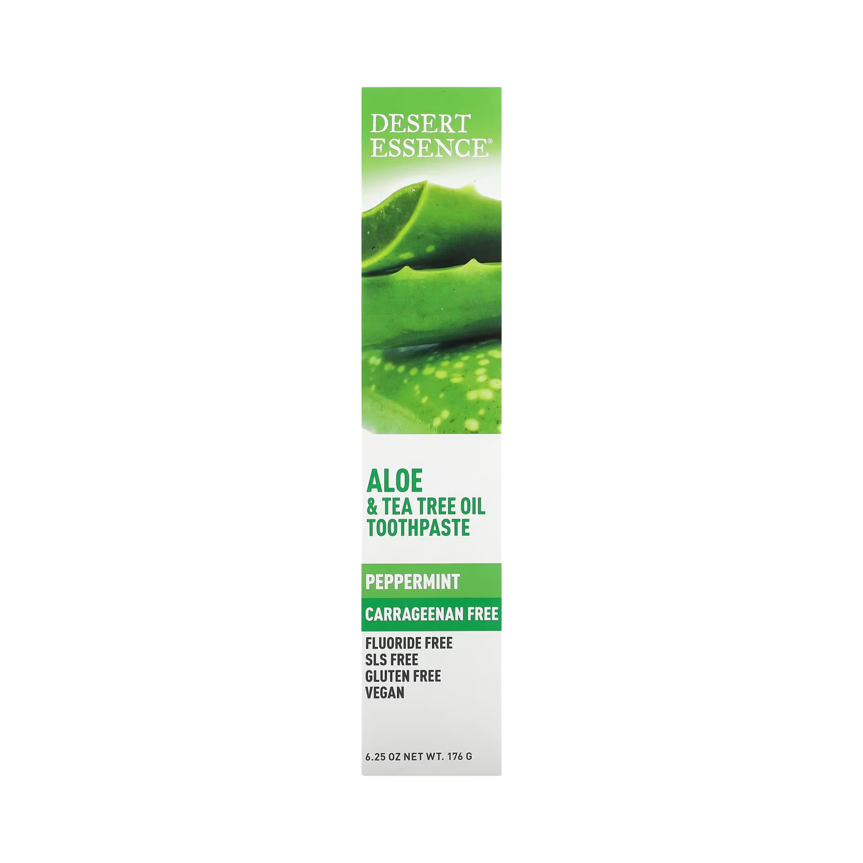 Desert Essence, Aloe & Tea Tree Oil Carrageenan Free Toothpaste, 6.25 Oz