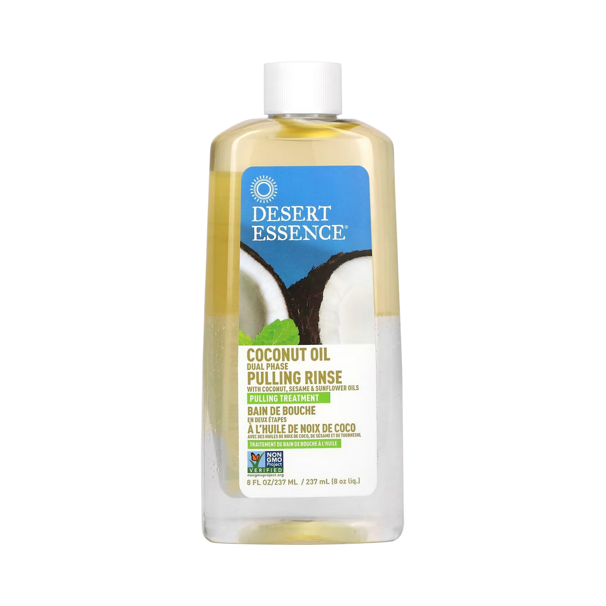 Desert Essence, Coconut Oil Dual Phase Pulling Rinse, 8 Fl Oz