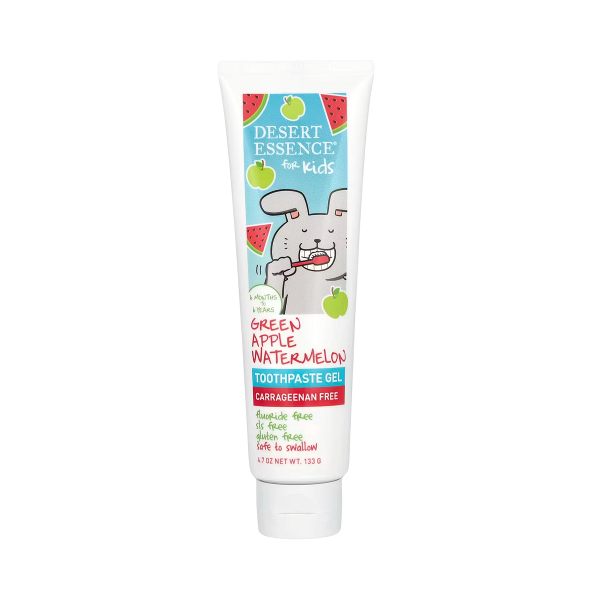 Desert Essence, Green Apple Watermelon Kids Toothpaste Gel, 4.7 Fl Oz