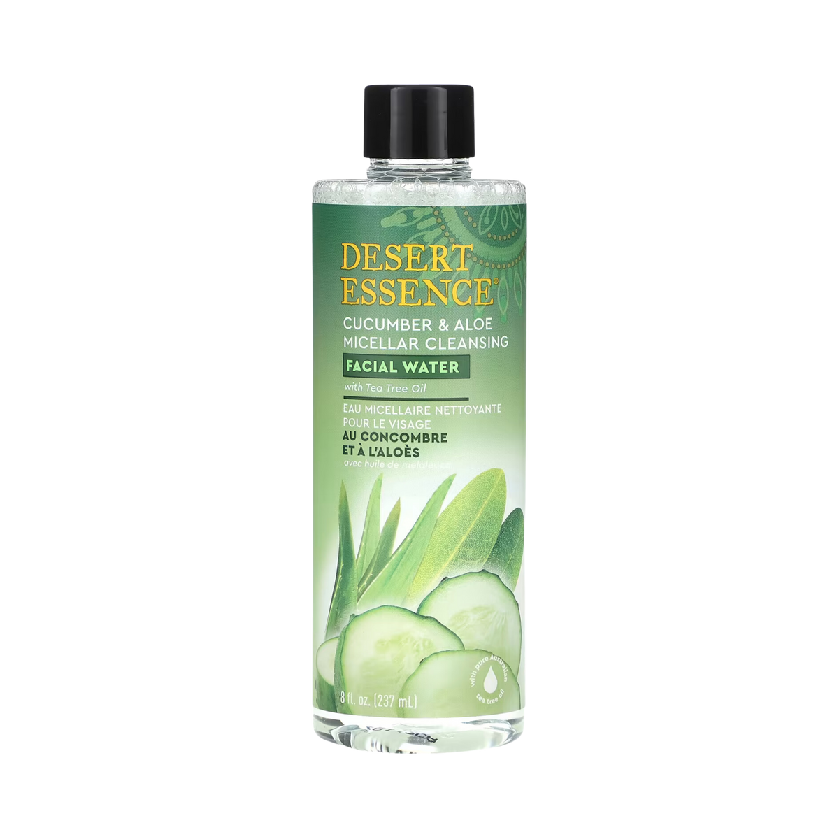 Desert Essence, Cucumber & Aloe Micellar Cleansing Facial Water, 8 Fl Oz