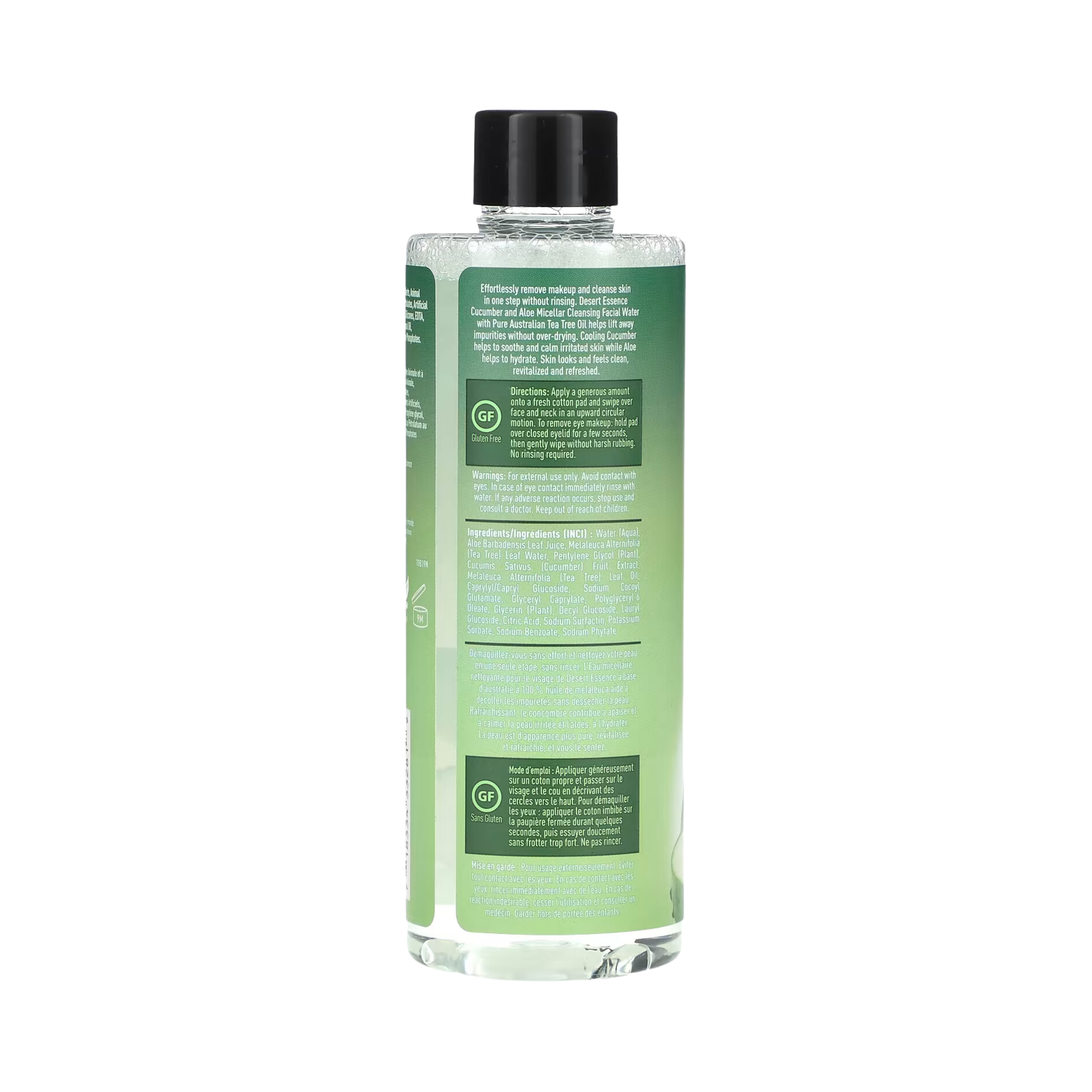 Desert Essence, Cucumber & Aloe Micellar Cleansing Facial Water, 8 Fl Oz