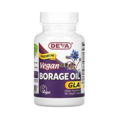 Deva, Premium Vegan Borage Oil, GLA, 90 Vegan Caps