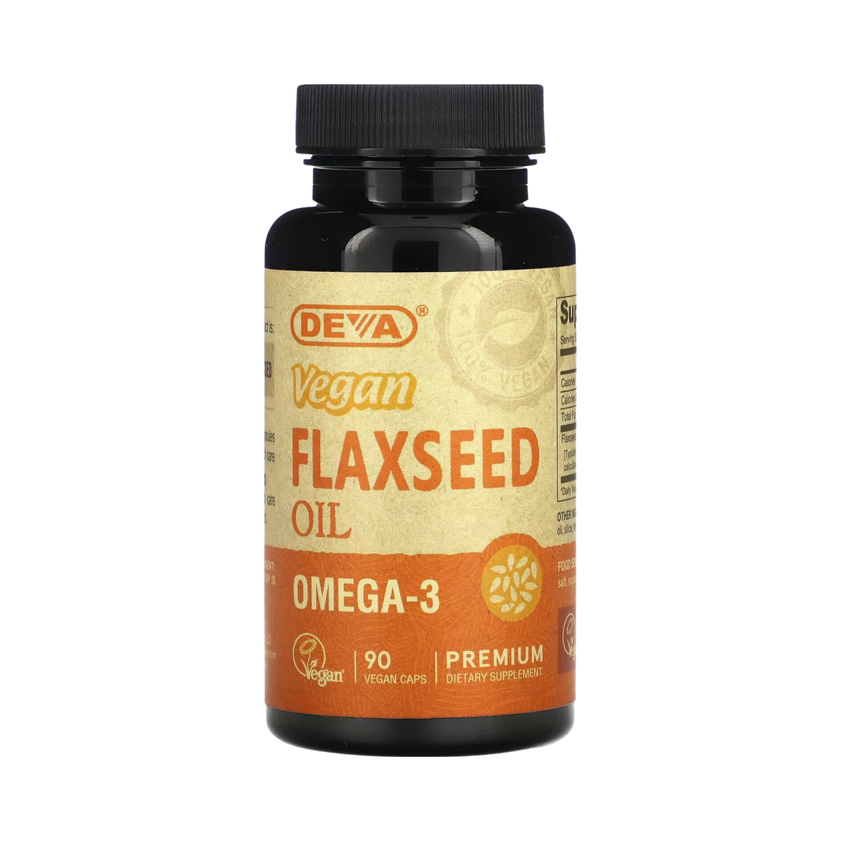 Deva, Premium Vegan Flaxseed Oil, 90 Vegan Caps