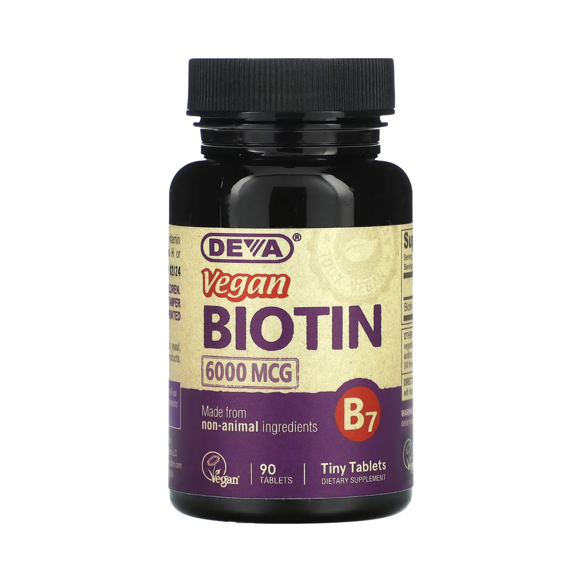 Deva, Vegan Biotin, 6,000 mcg, 90 Tablets