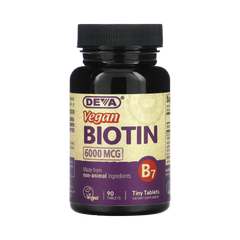 Deva, Vegan Biotin, 6,000 mcg, 90 Tablets