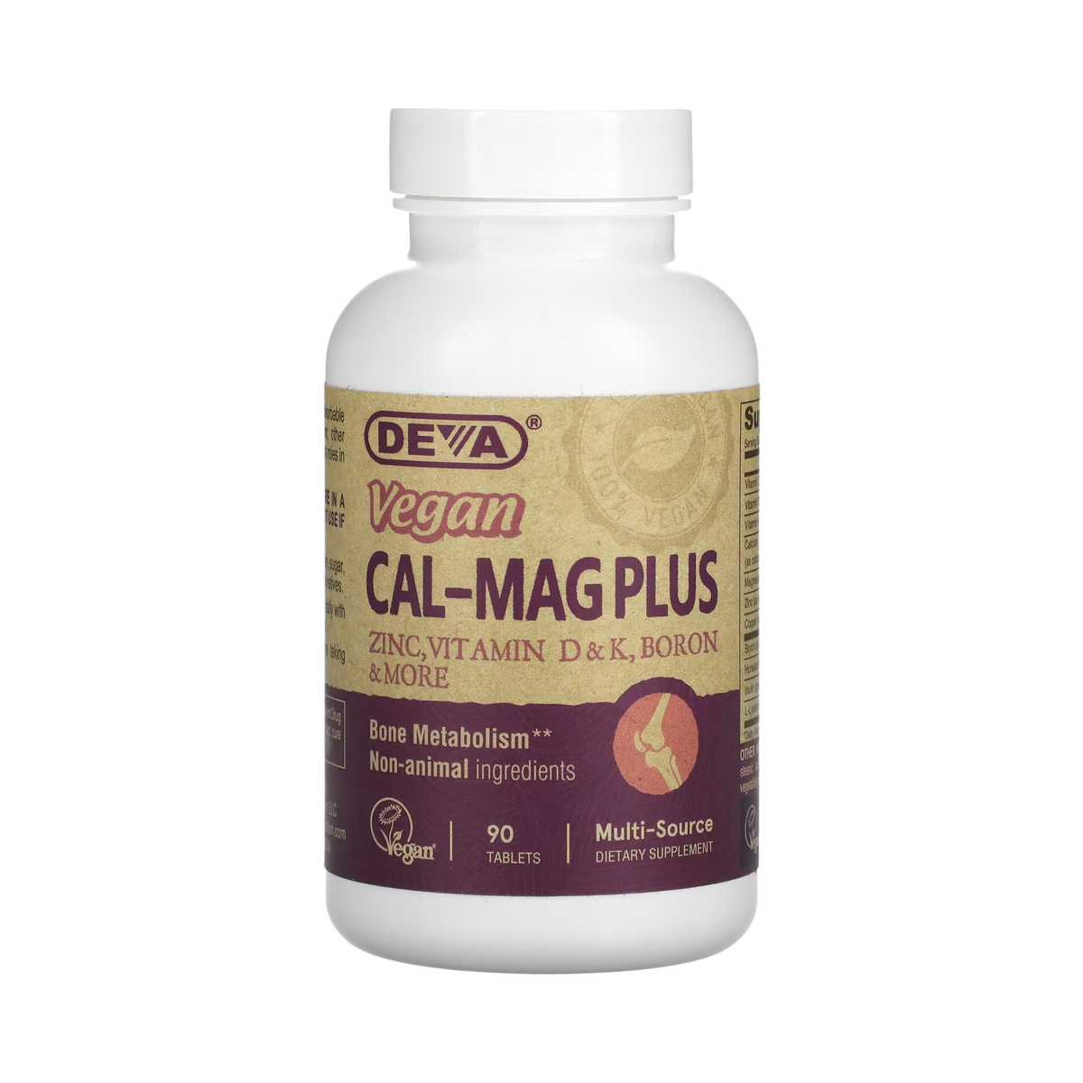 Deva, Vegan Cal-Mag Plus, 90 Tablets