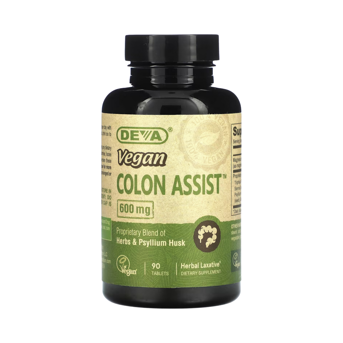 Deva, Vegan Colon Assist, 600 Mg, 90 Tablets