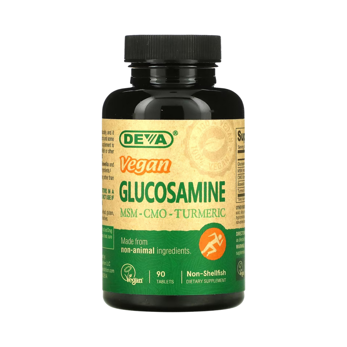 Deva, Vegan Glucosamine MSM, CMO Turmeric, 90 Tablets