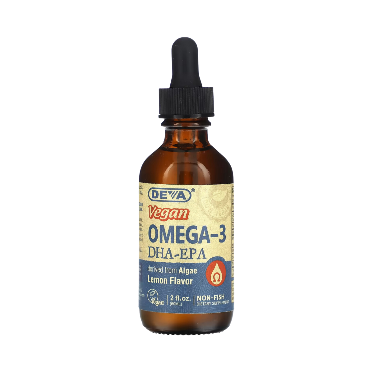 Deva, Vegan Omega-3 DHA-EPA, Lemon, 2 Fl Oz