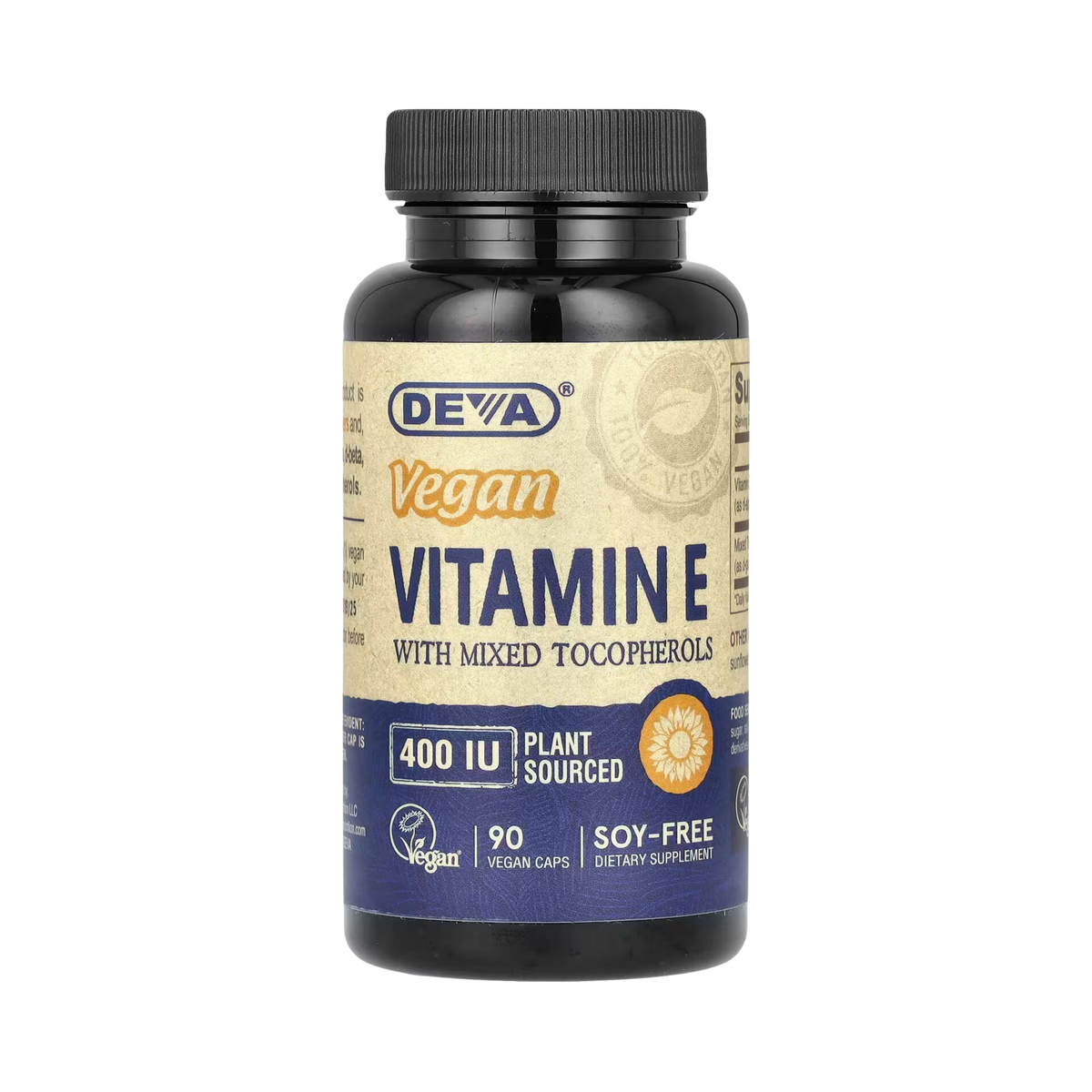 Deva, Vegan Vitamin E with Mixed Tocopherols, 400 IU, 90 Vegan Caps