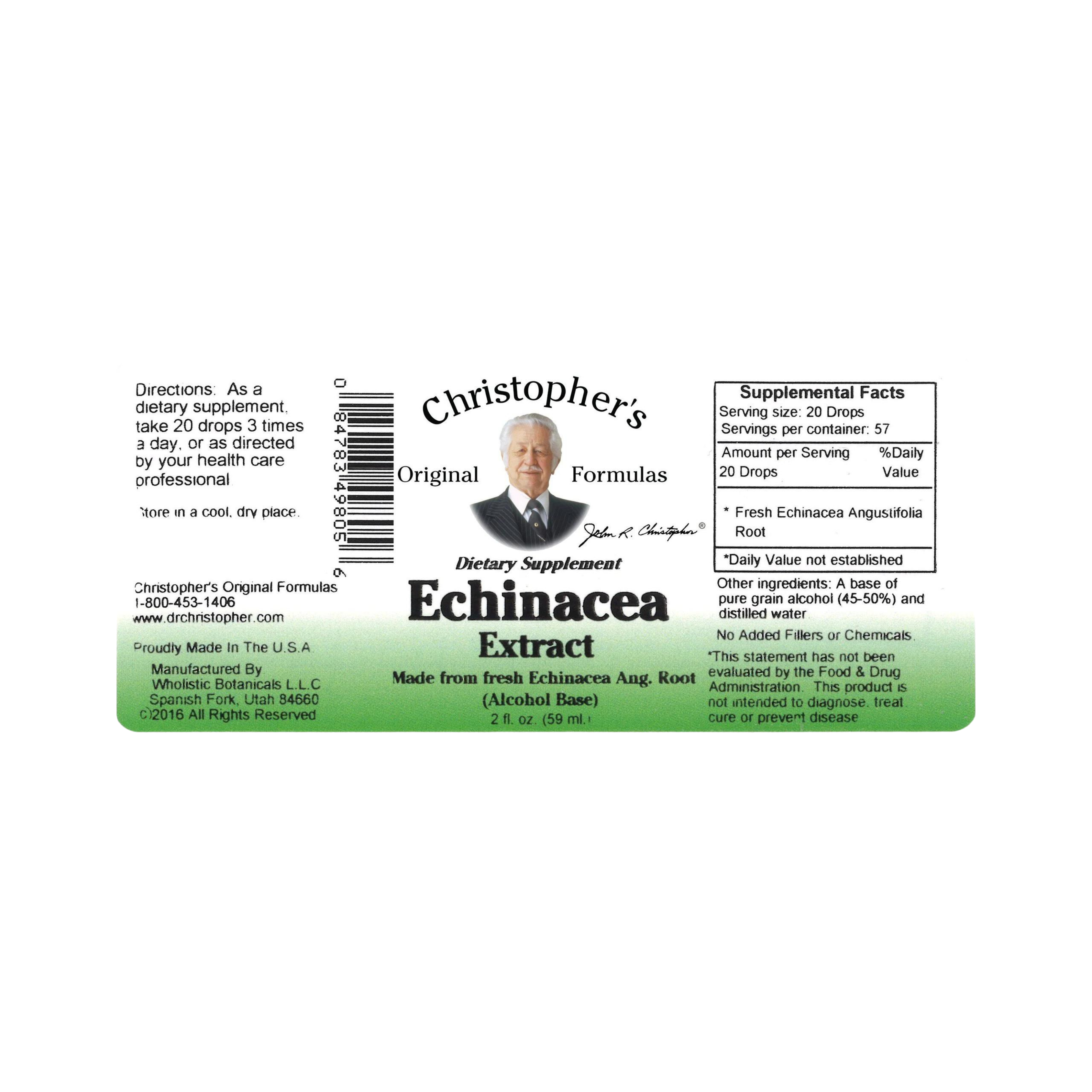 Christopher's Original Formulas, Echinacea Root, Alcohol Extract, 2 Oz